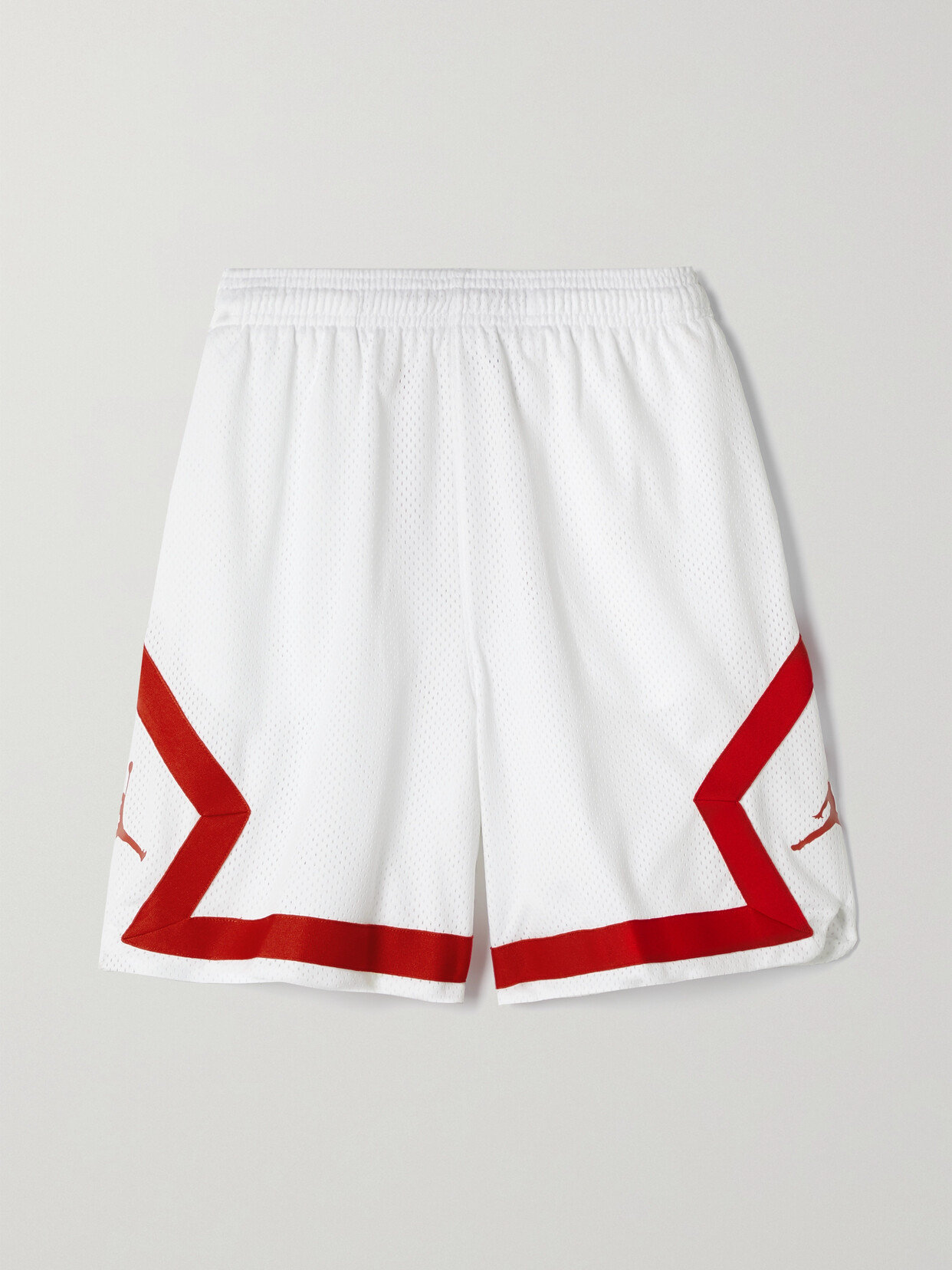 Nike - Jordan Heritage Webbing-trimmed Printed Mesh Shorts - White