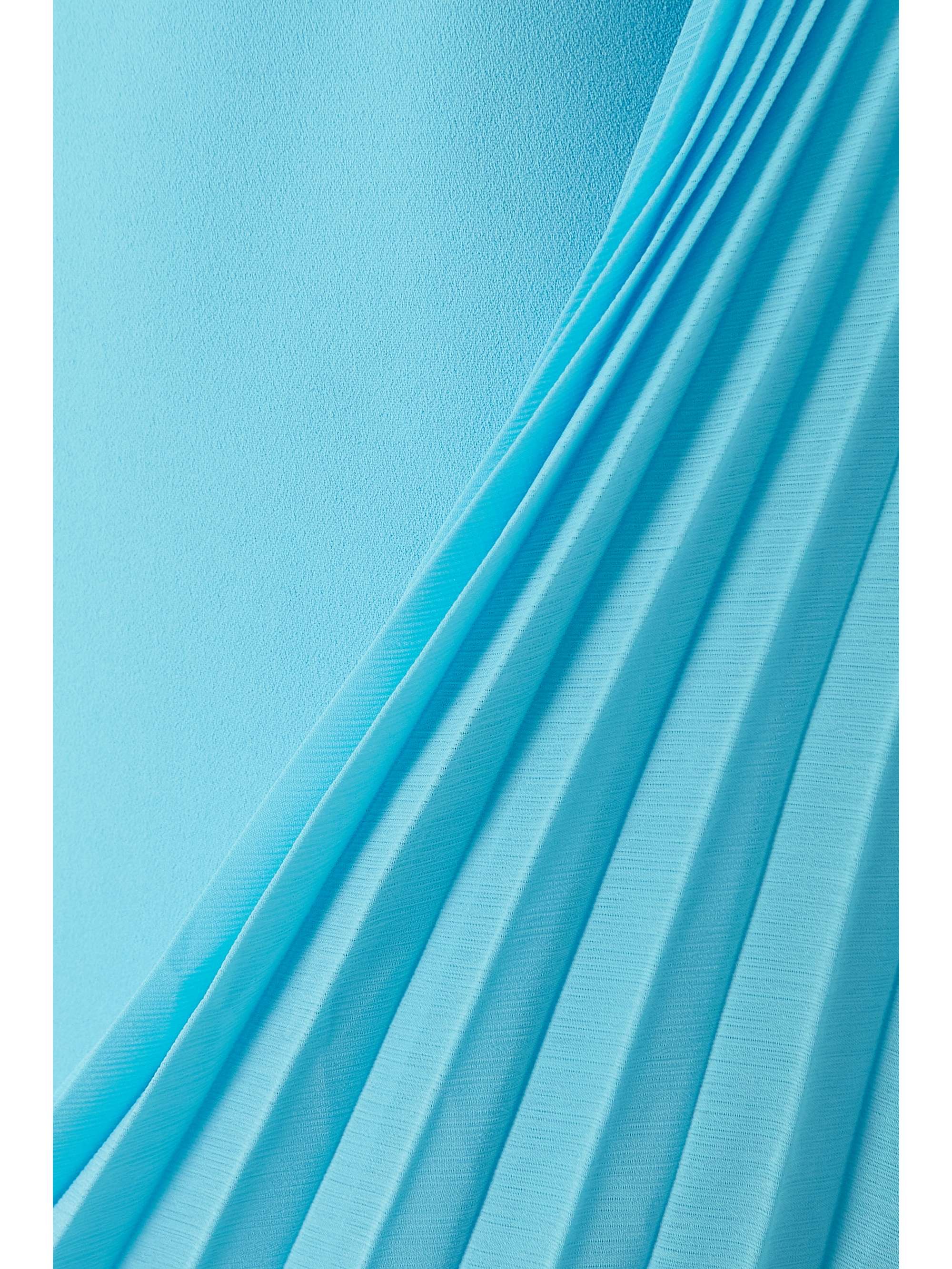 SOLACE LONDON Peyton cape-effect pleated crepe and chiffon mini dress