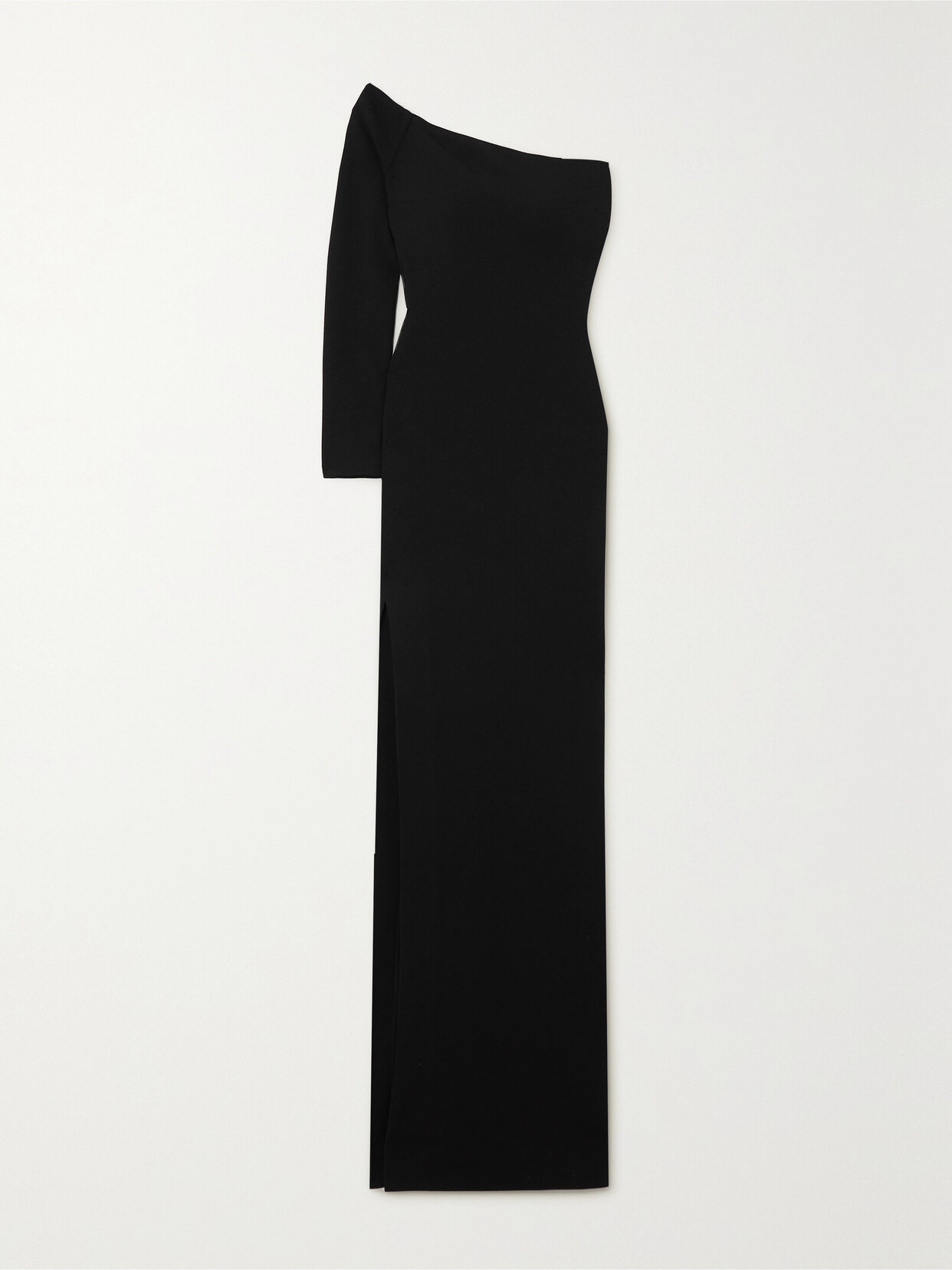 Solace London The Palmer One-sleeve Stretch-crepe Maxi Dress - Black