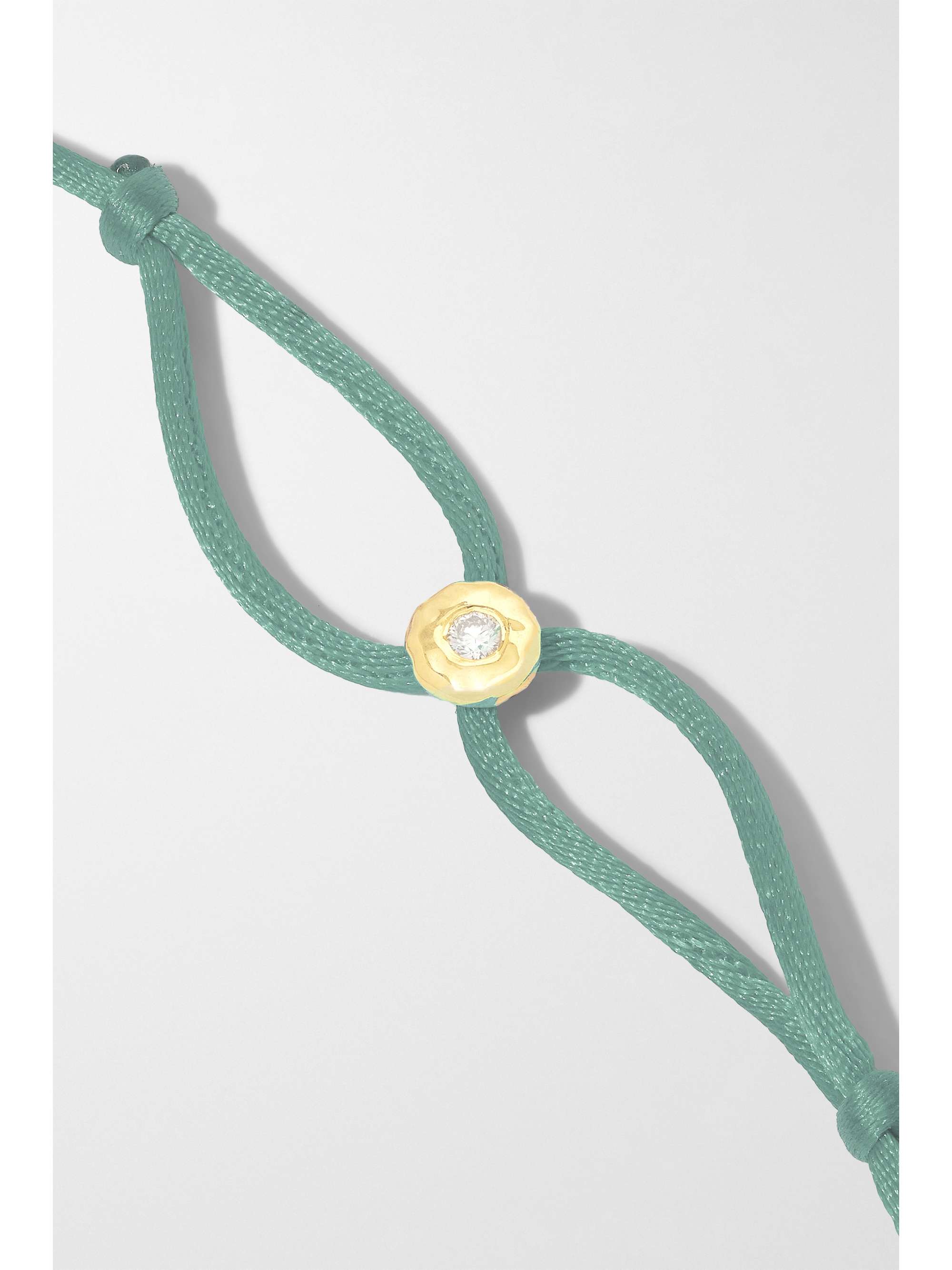 OCTAVIA ELIZABETH + NET SUSTAIN Parachute Nesting Gem 18-karat recycled gold, diamond and cord bracelet