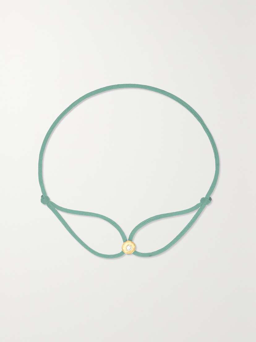 Octavia Elizabeth + Net Sustain Parachute Nesting Gem 18-karat Recycled Gold, Diamond And Cord Bracelet