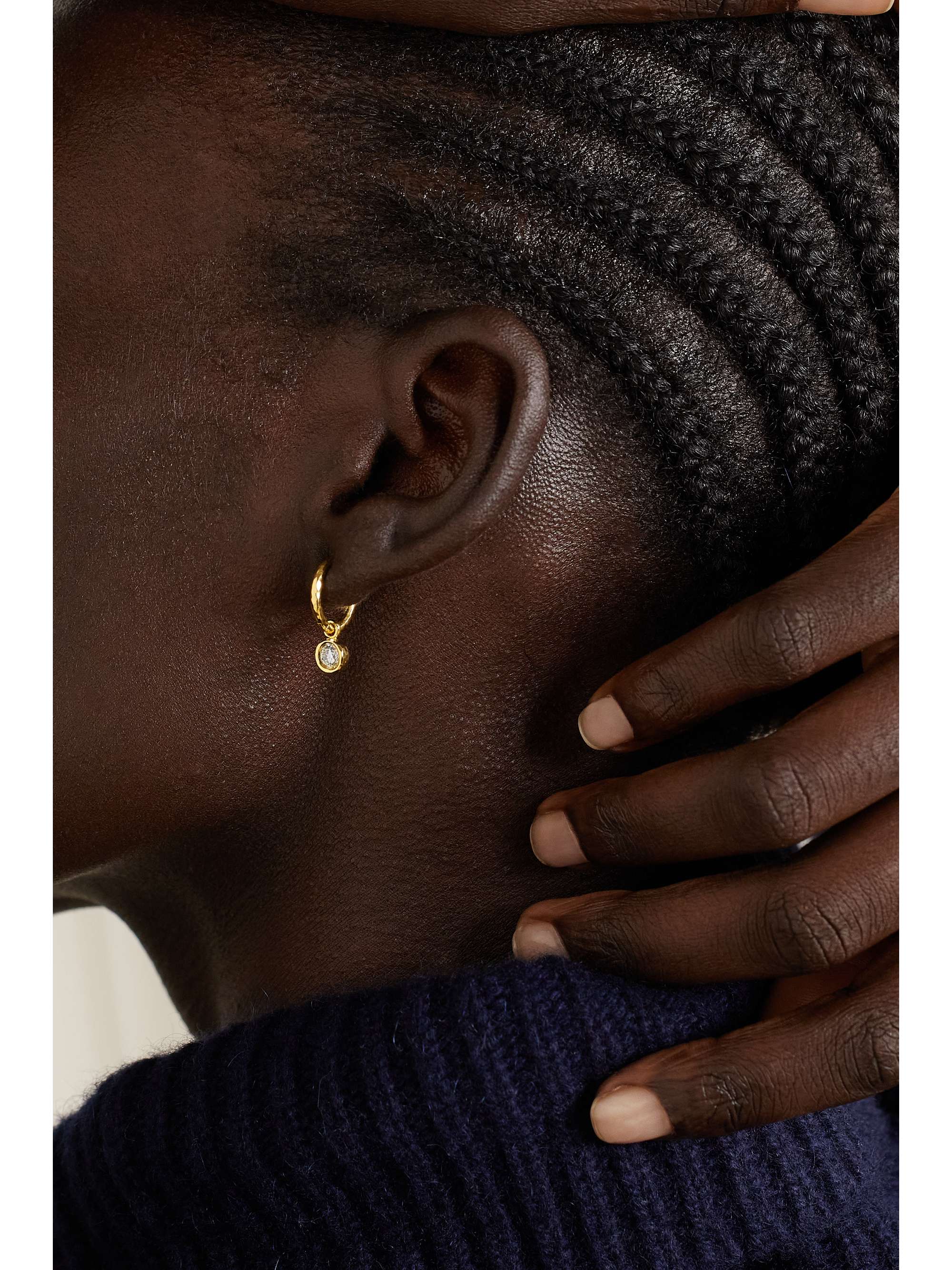 OCTAVIA ELIZABETH + NET SUSTAIN 18-karat recycled gold diamond hoop earrings