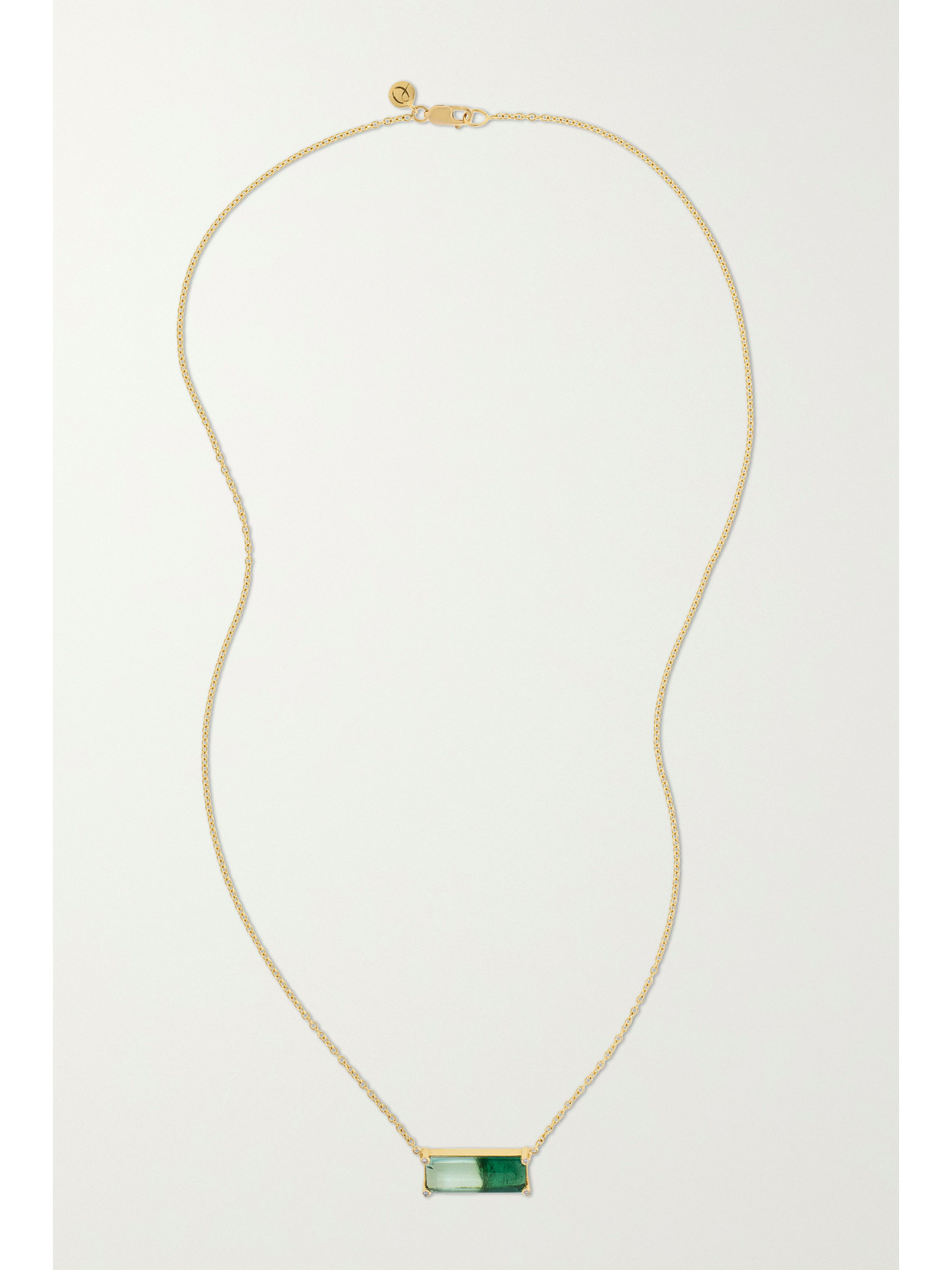 Shop Octavia Elizabeth 18-karat Recycled Gold, Ombré Tourmaline And Diamond Necklace