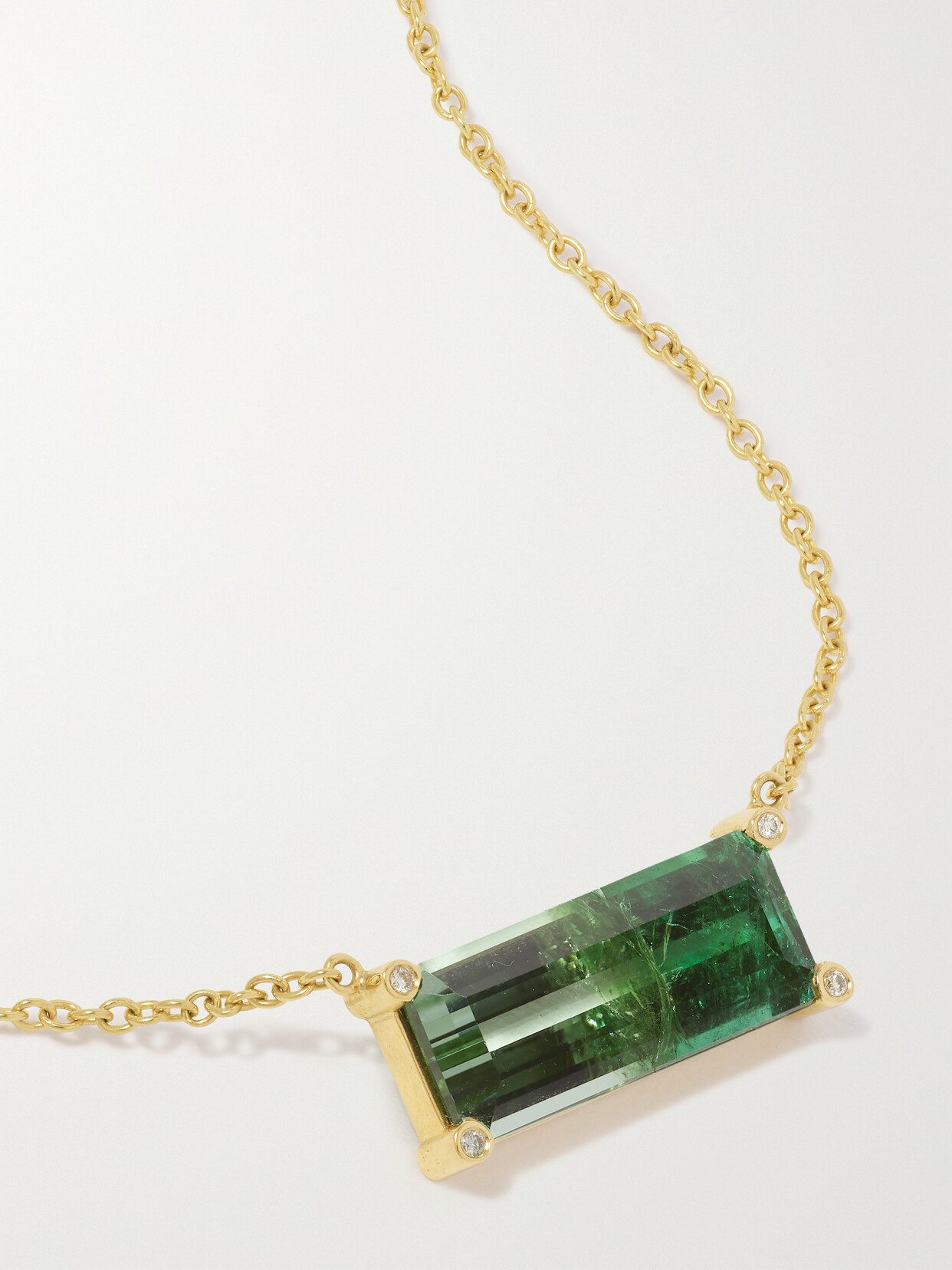 Octavia Elizabeth 18-karat Recycled Gold, Ombré Tourmaline And Diamond Necklace