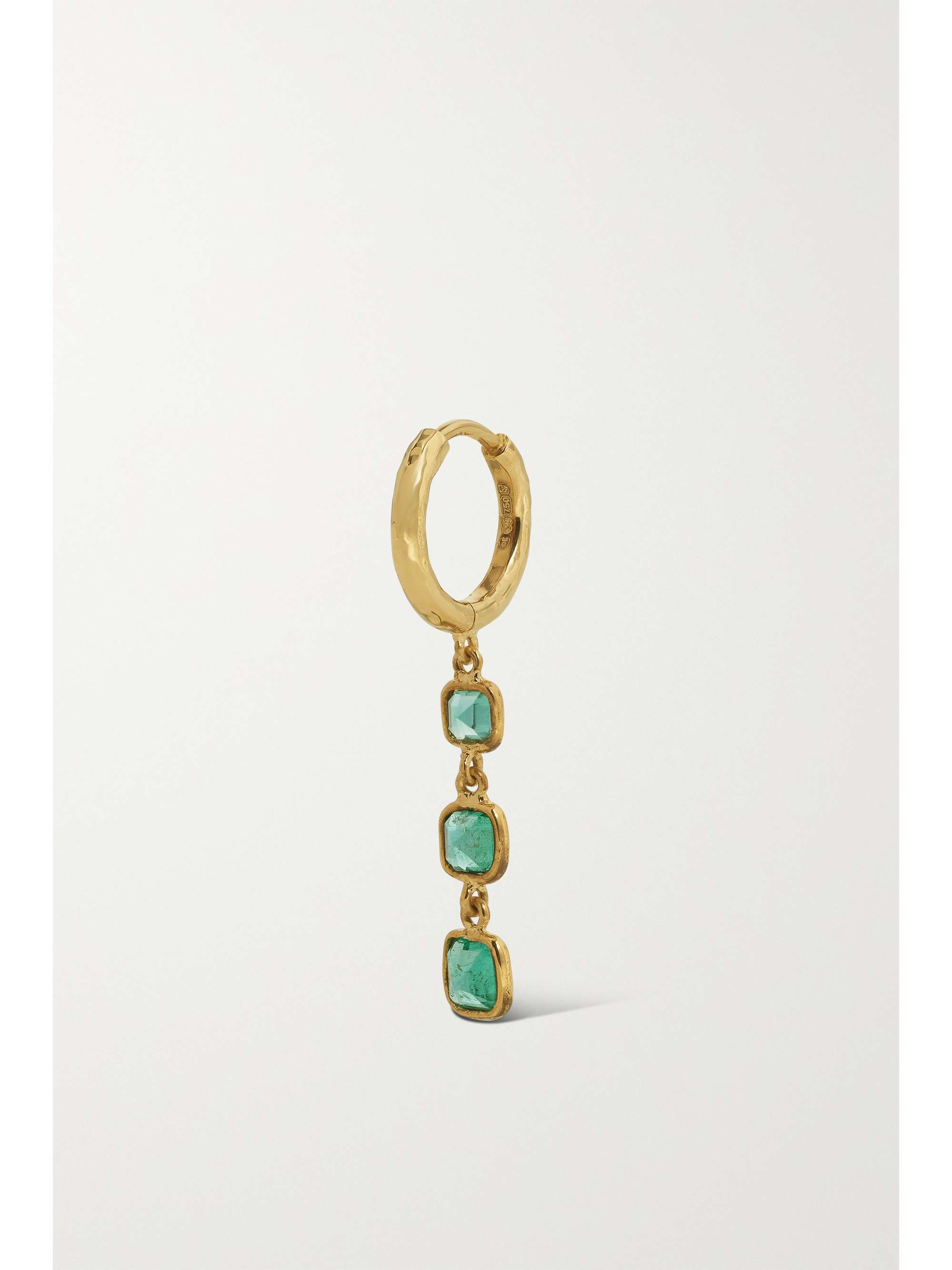 OCTAVIA ELIZABETH + NET SUSTAIN Micro Gabby 18-karat recycled-gold emerald hoop earrings