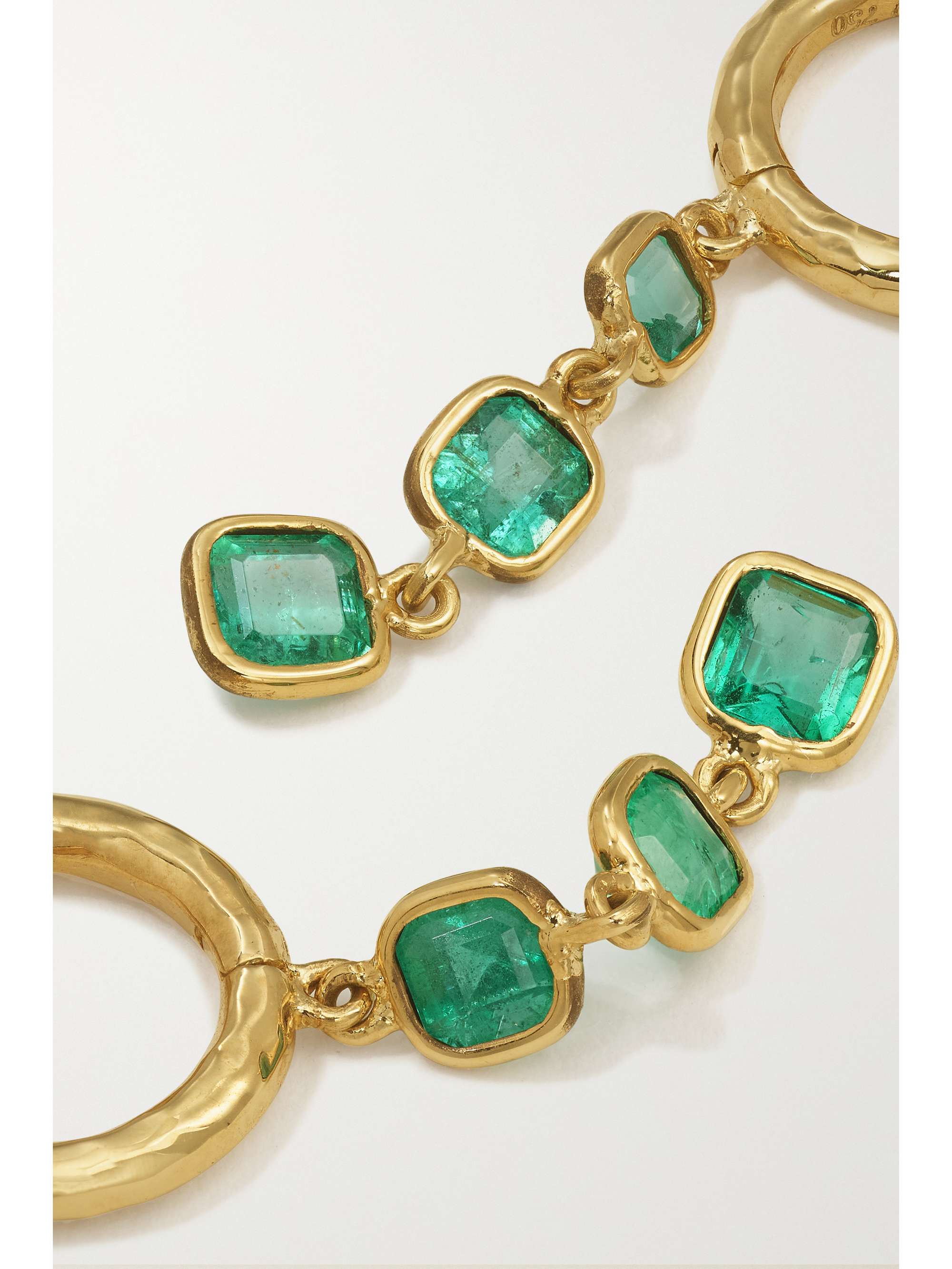 OCTAVIA ELIZABETH + NET SUSTAIN Micro Gabby 18-karat recycled-gold emerald hoop earrings