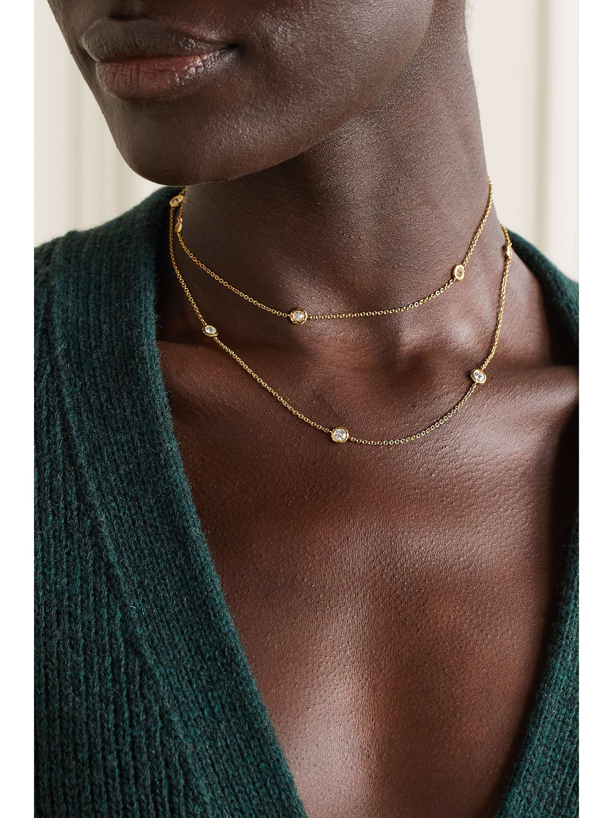 OCTAVIA ELIZABETH + NET SUSTAIN By the Pinch 18-karat recycled gold diamond necklace