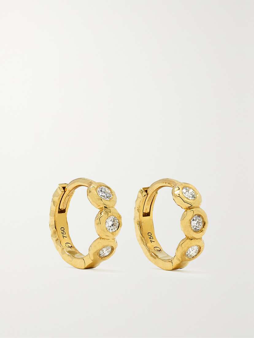 Octavia Elizabeth + Net Sustain Micro Edith 18-karat Recycled  Diamond Hoops - One size