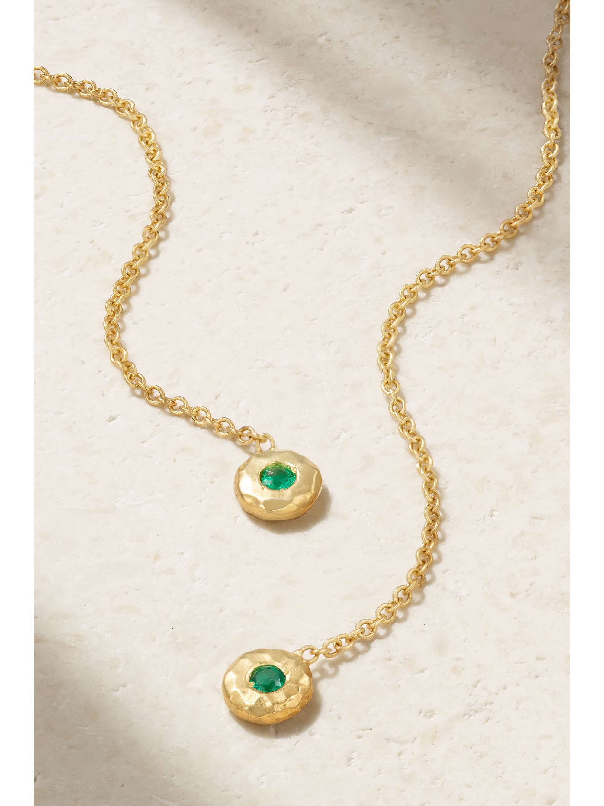 OCTAVIA ELIZABETH + NET SUSTAIN Nesting Gem 18-karat recycled gold emerald earrings