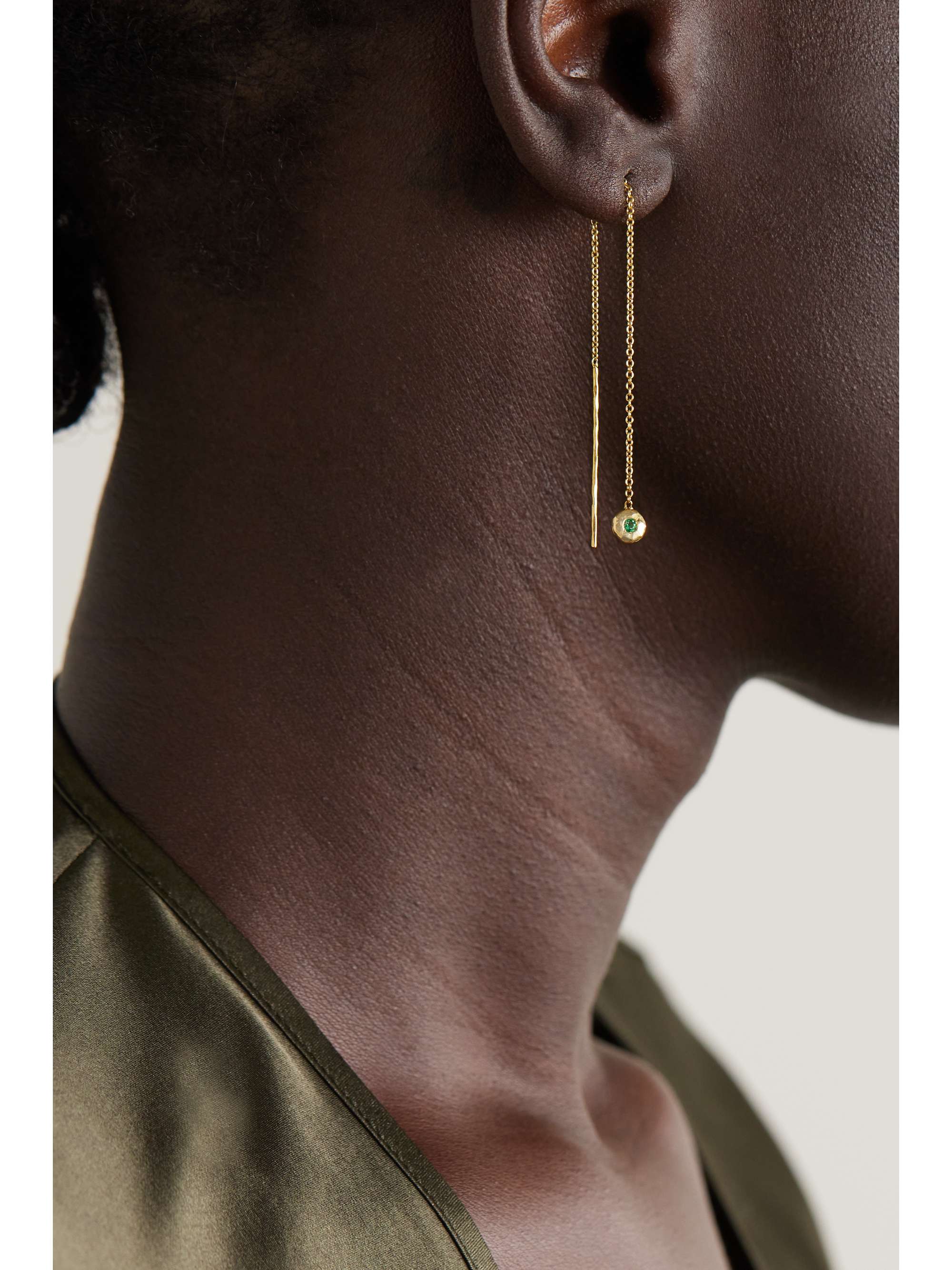 OCTAVIA ELIZABETH + NET SUSTAIN Nesting Gem 18-karat recycled gold emerald earrings