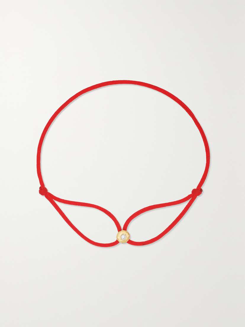 Octavia Elizabeth + Net Sustain Parachute Nesting Gem 18-karat Recycled Gold, Diamond And Cord Bracelet