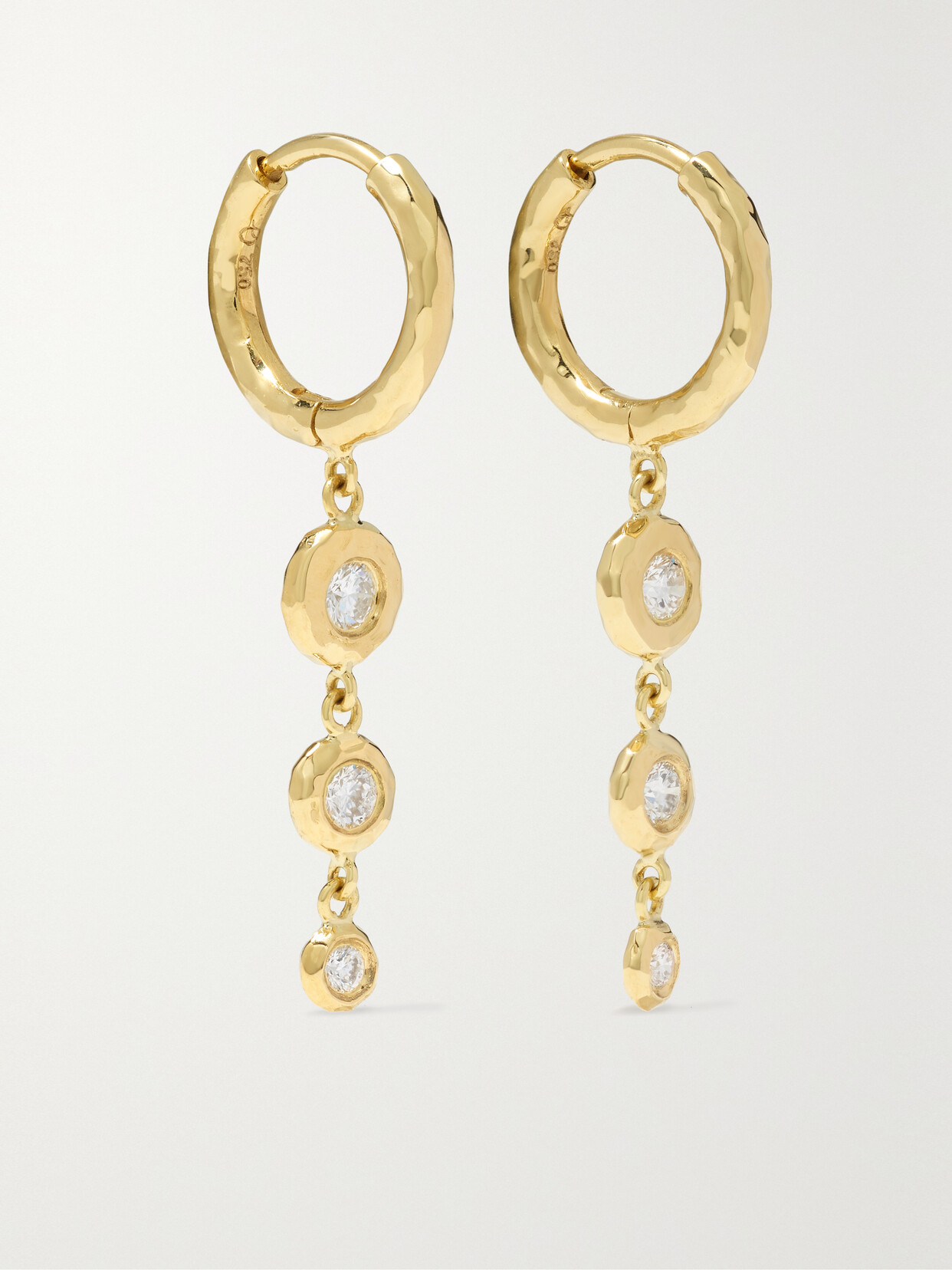 Octavia Elizabeth - + Net Sustain Charmed Micro Gabby 18-karat Recycled Gold Diamond Hoop Earrings - one size