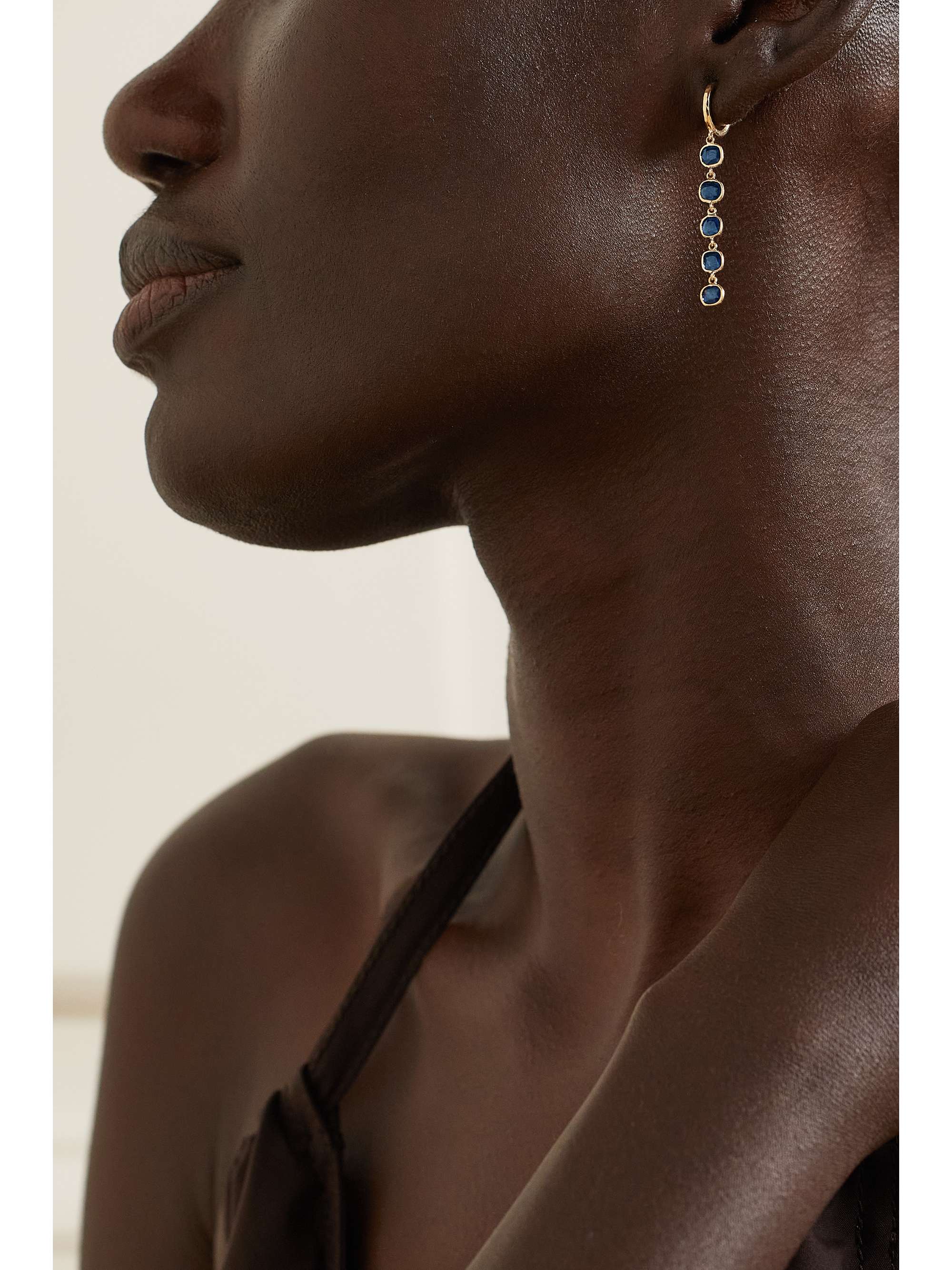 OCTAVIA ELIZABETH + NET SUSTAIN Micro Gabby 18-karat recycled gold sapphire earrings