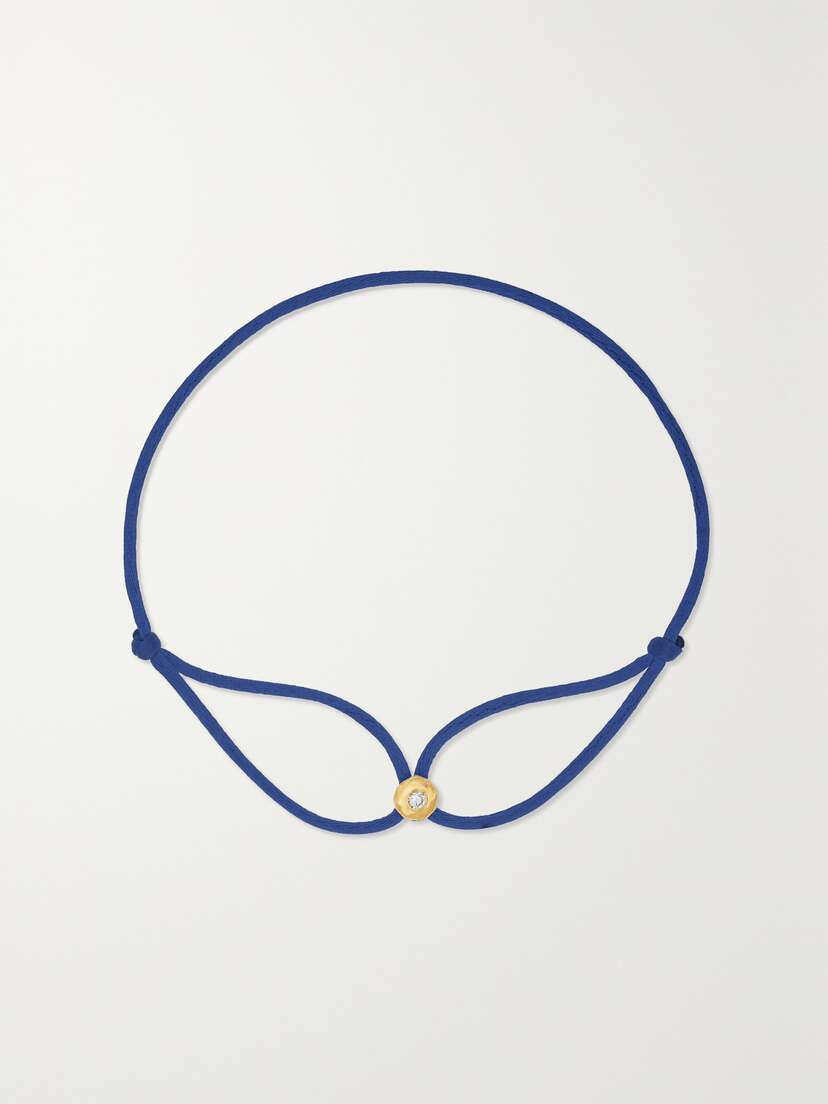 Octavia Elizabeth + Net Sustain Parachute Nesting Gem 18-karat Recycled Gold, Diamond And Cord Bracelet