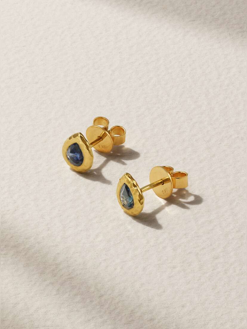 Octavia Elizabeth + Net Sustain Nesting Gem 18-karat Recycled Gold Sapphire Earrings