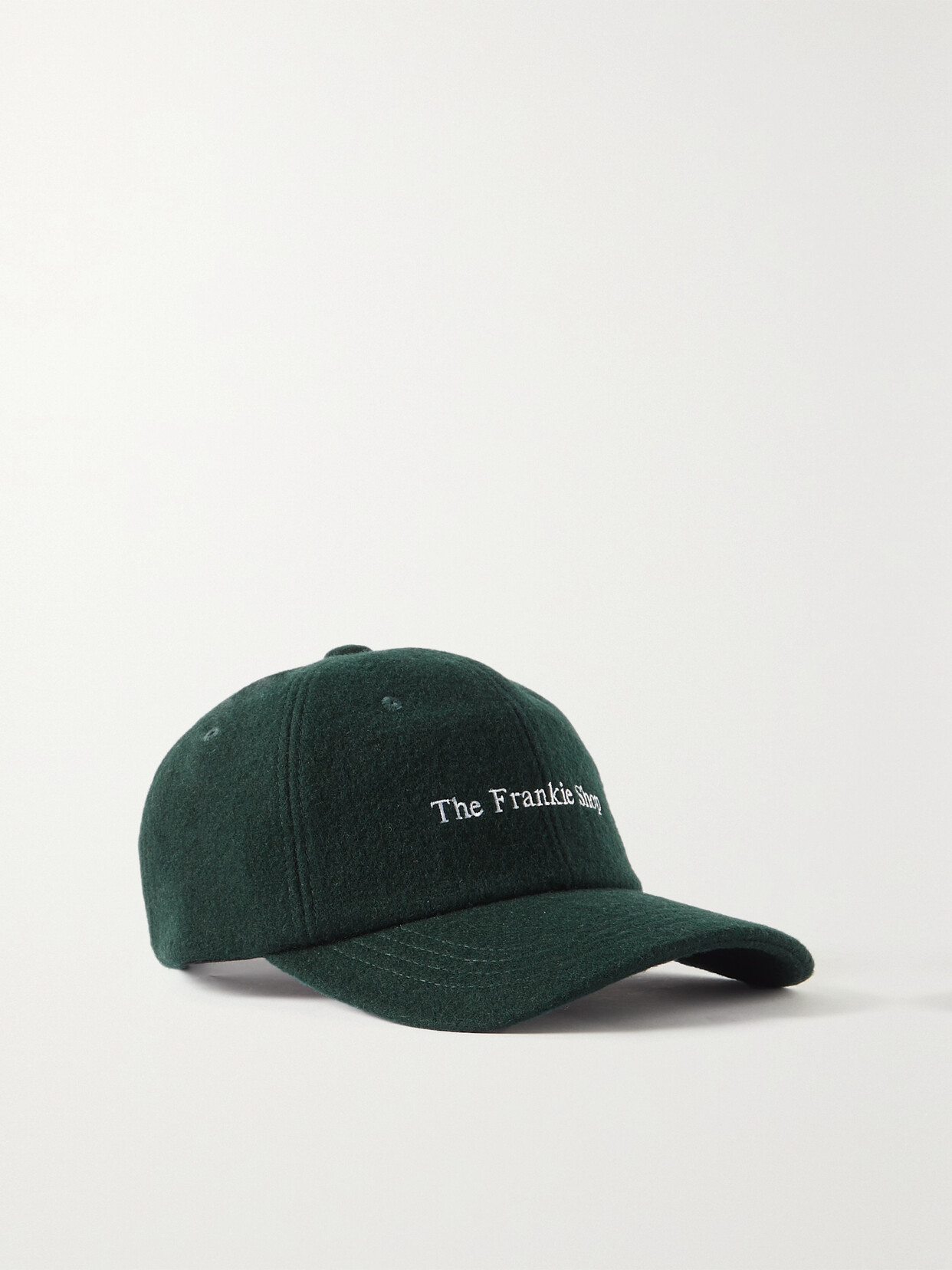 THE FRANKIE SHOP EMBROIDERED WOOL-BLEND BASEBALL CAP