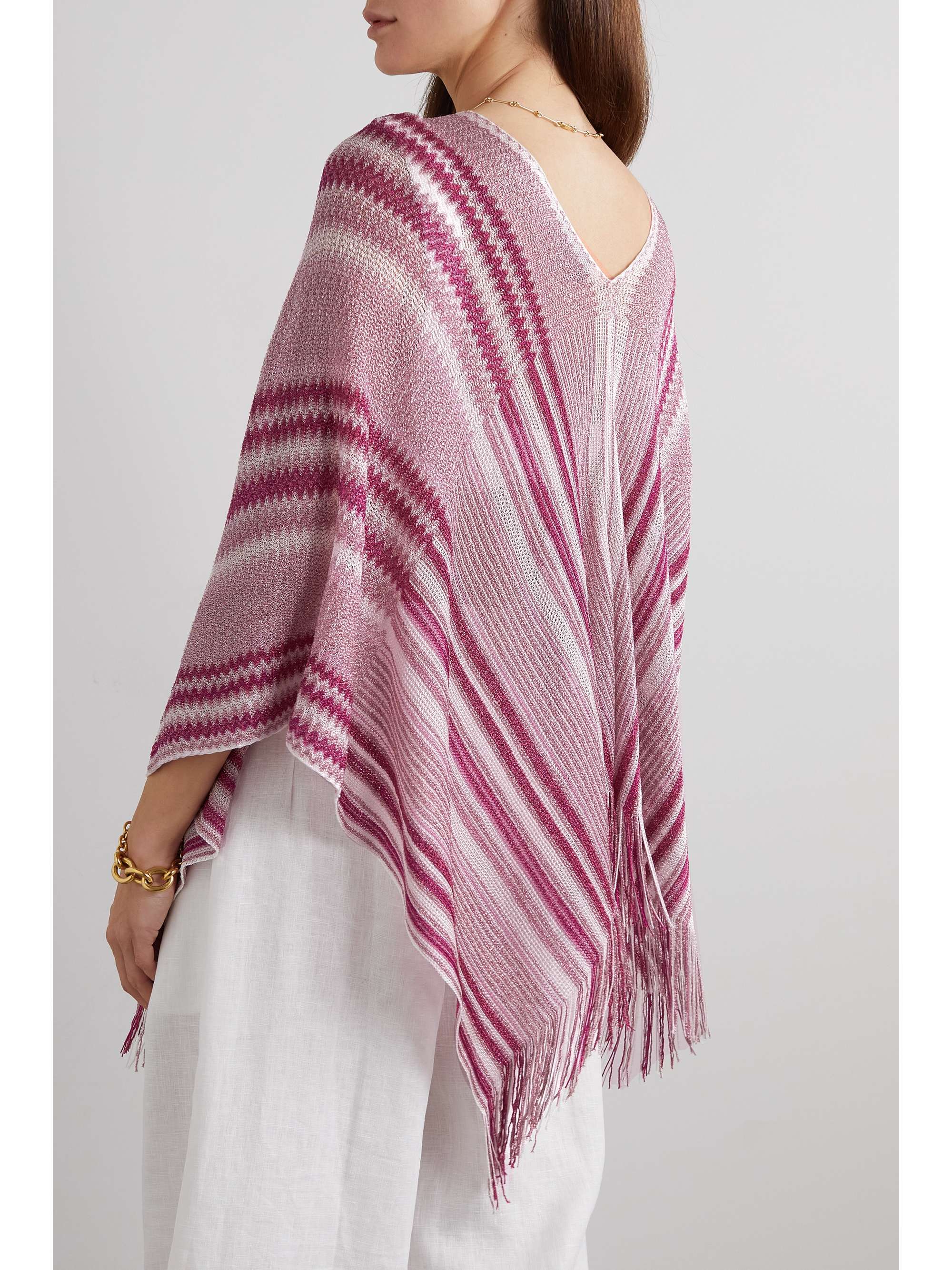 IDEA SPA Striped crochet-knit wrap