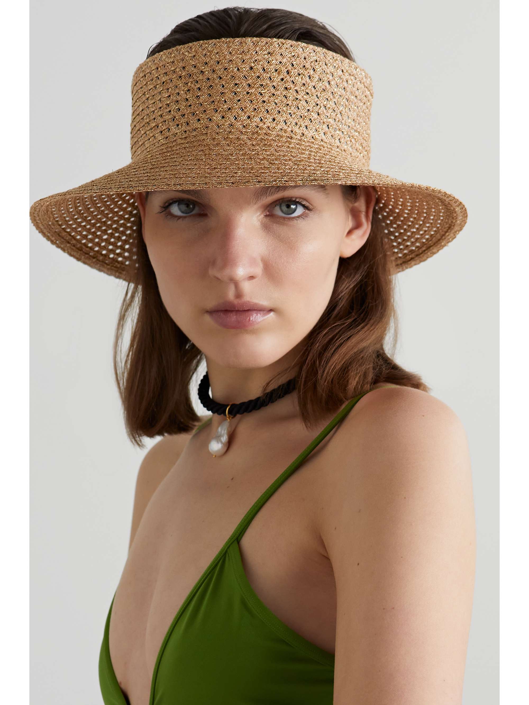EUGENIA KIM Kayla metallic faux straw sunhat NETAPORTER