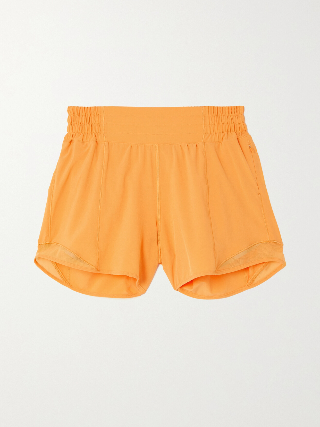 Lululemon Hotty Hot Ii Mesh-trimmed Recycled-swift Shorts In Orange