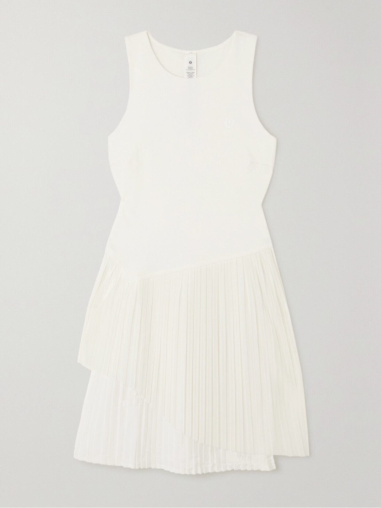 lululemon Court Pleated Stretch Recycled-nulux, Mesh And Swift Tennis Dress - White