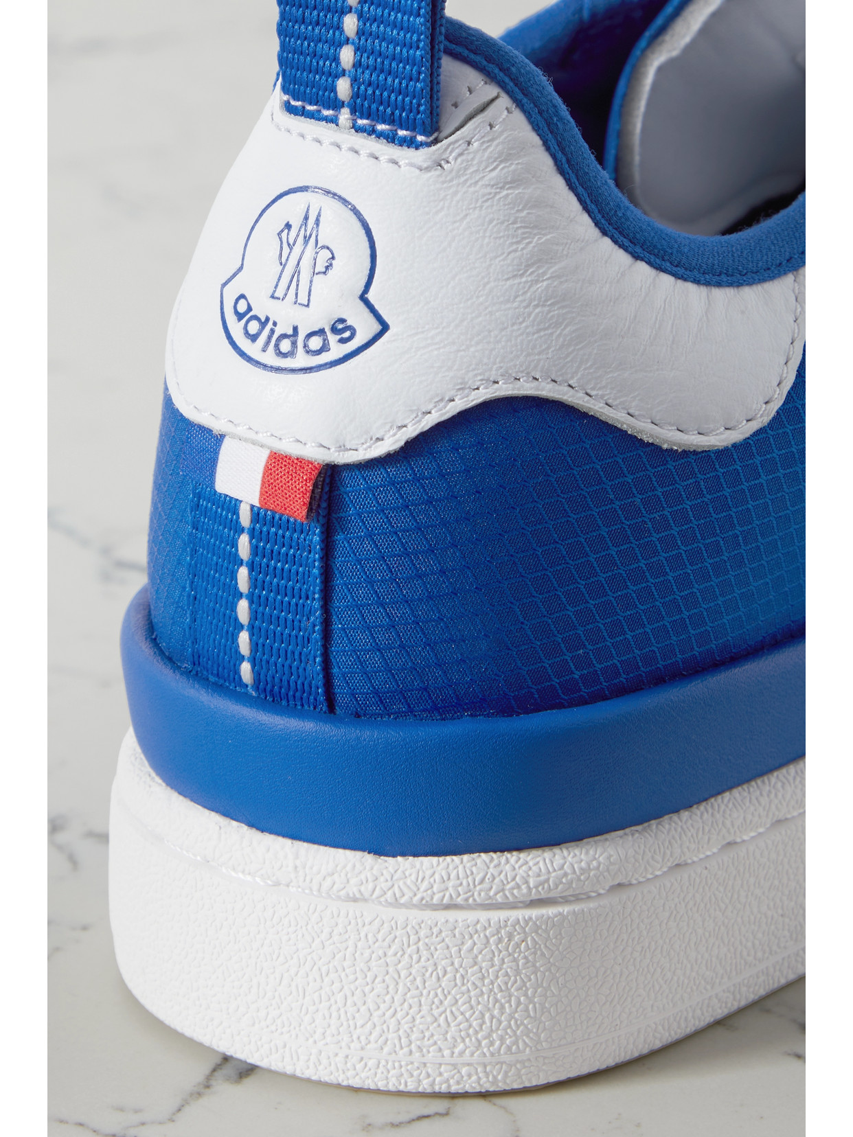 Shop Moncler Genius + Adidas Originals Campus Leather-trimmed Ripstop Sneakers In Blue