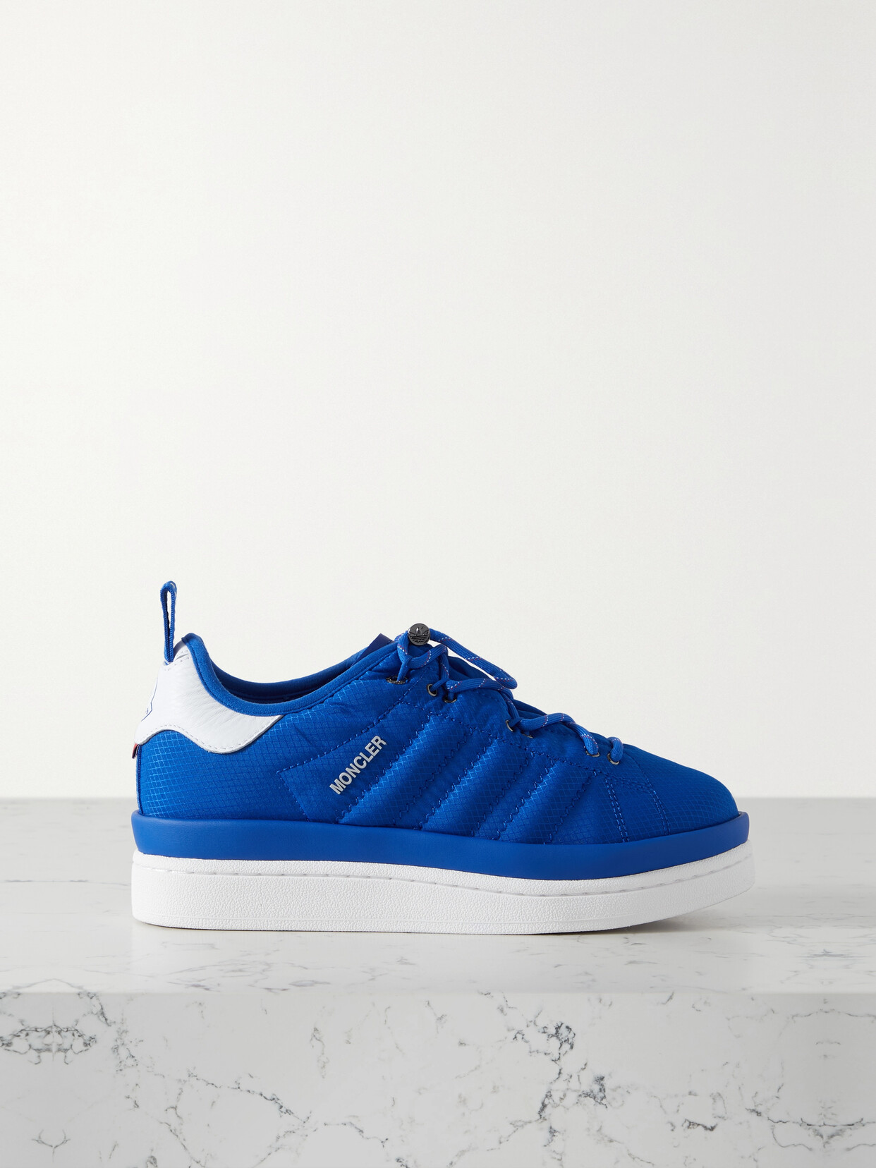 Moncler Genius + Adidas Originals Campus Leather-trimmed Ripstop Trainers In Blue