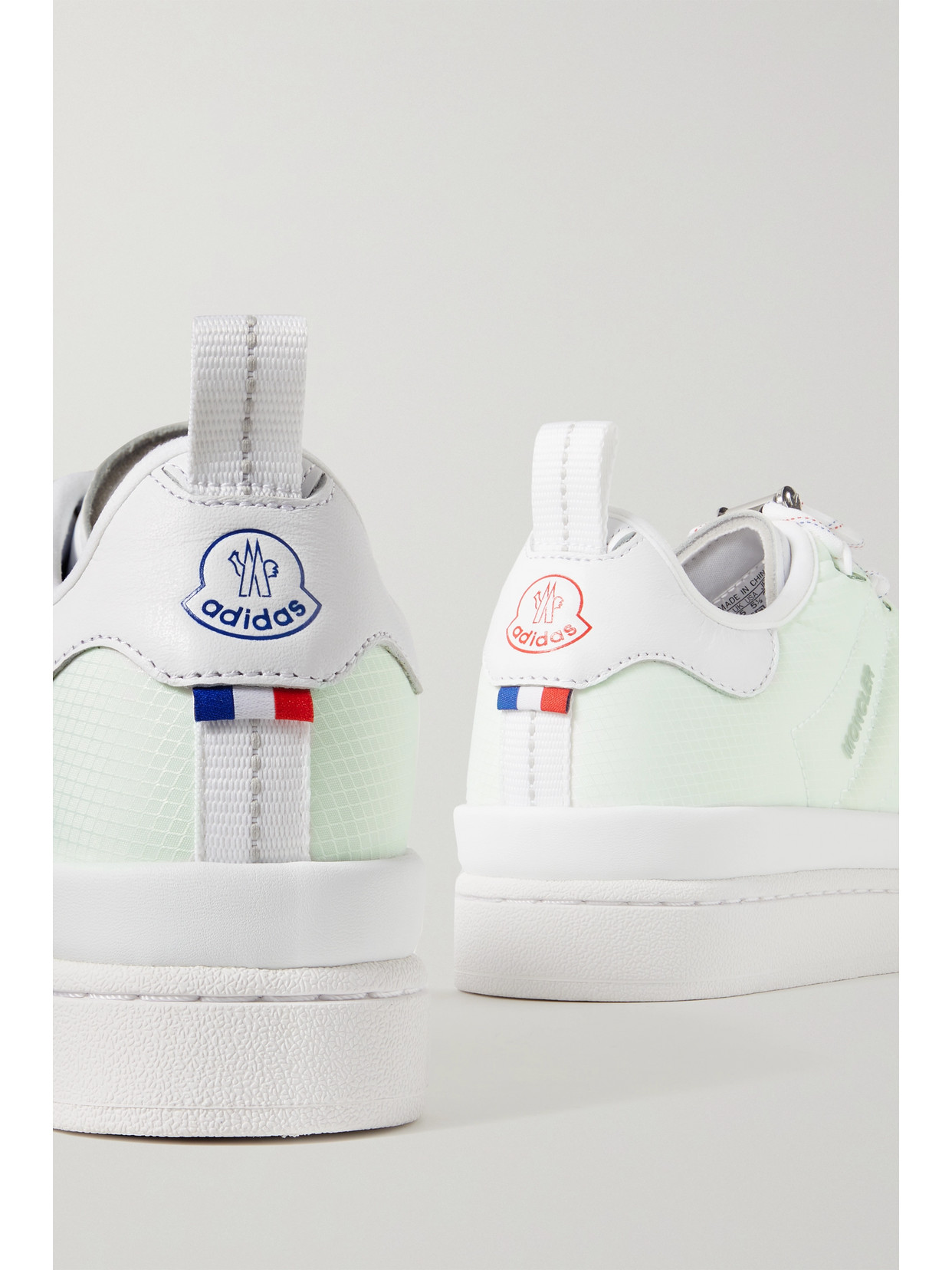 Shop Moncler Genius + Adidas Originals Campus Leather-trimmed Ripstop Sneakers In White