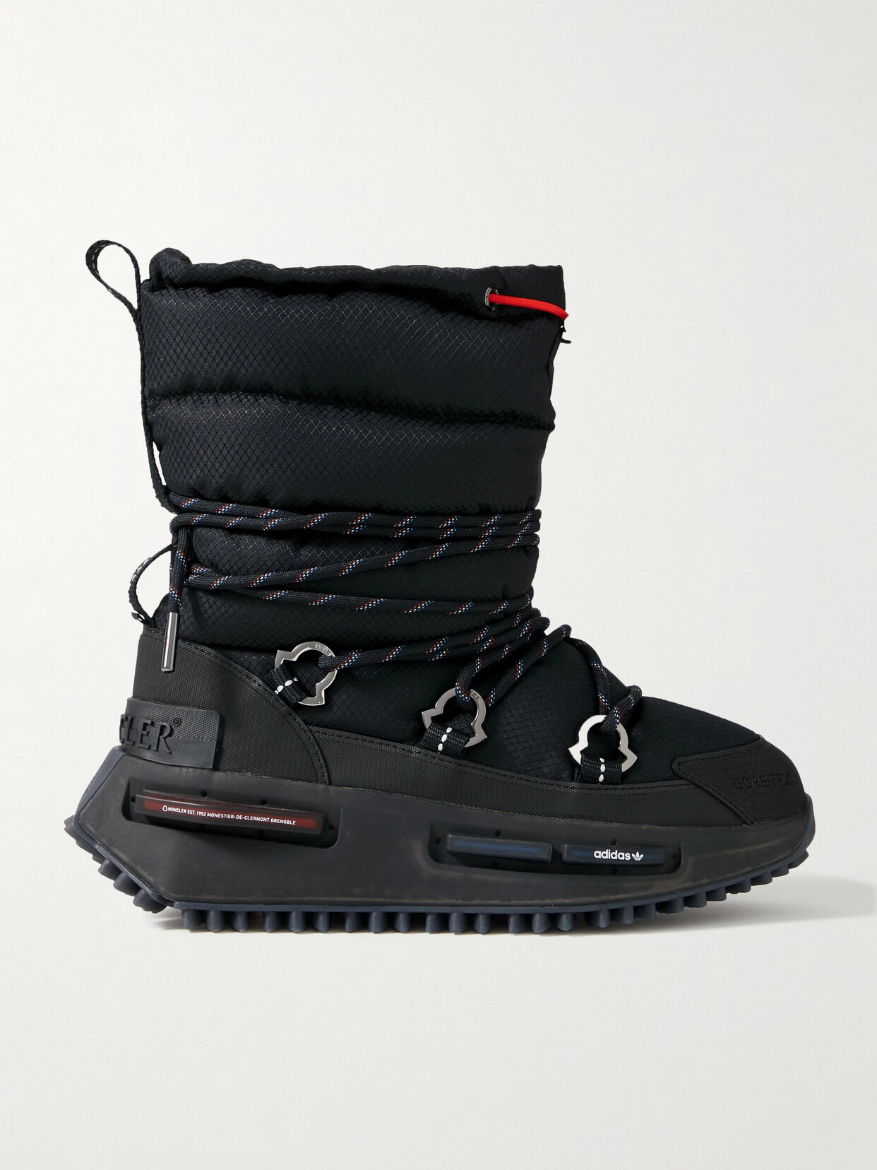 Shop Moncler Genius + Adidas Originals Rubber-trimmed Gore-tex Snow Boots In Black