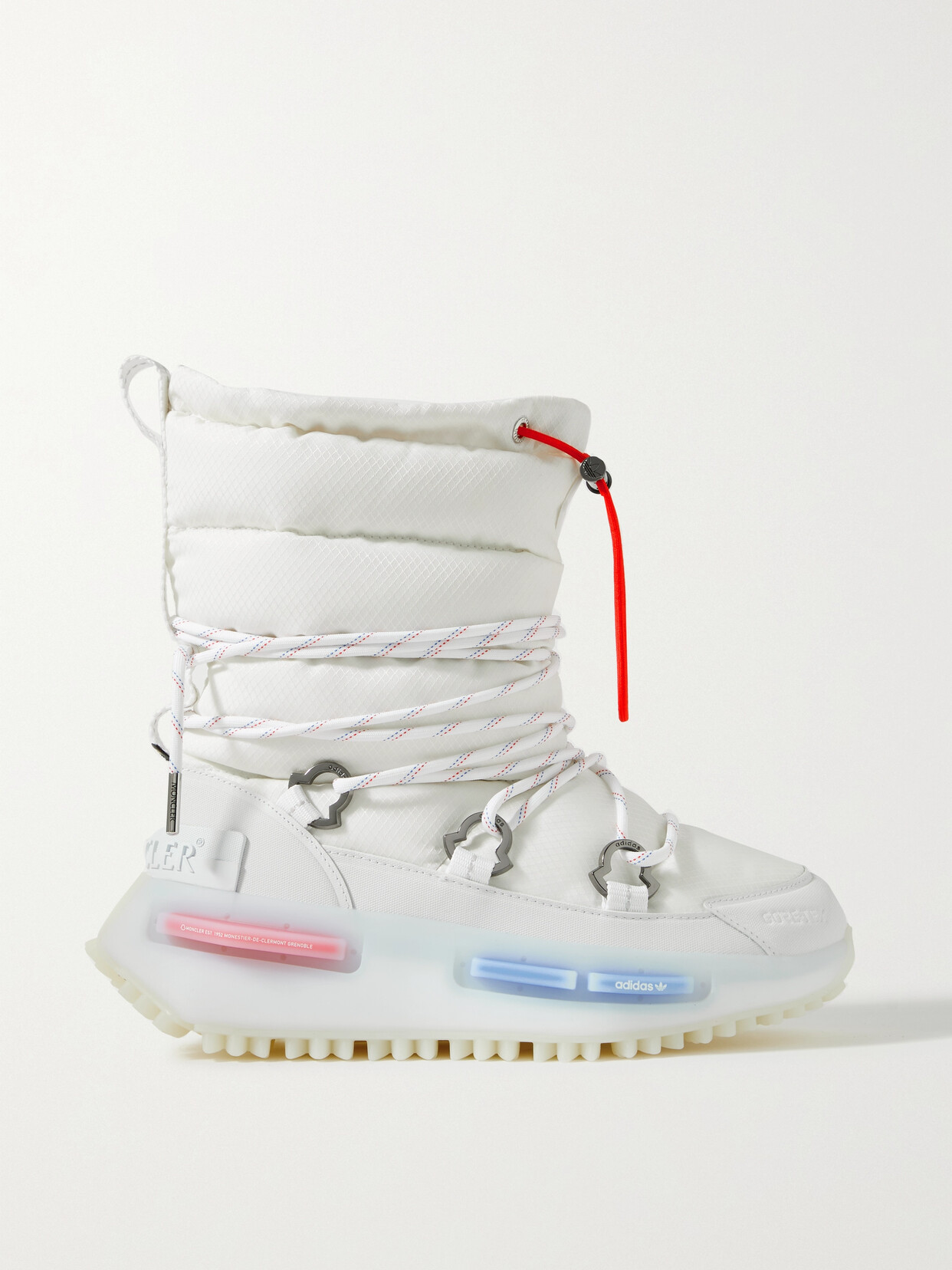 Shop Moncler Genius + Adidas Originals Rubber-trimmed Gore-tex Snow Boots In White