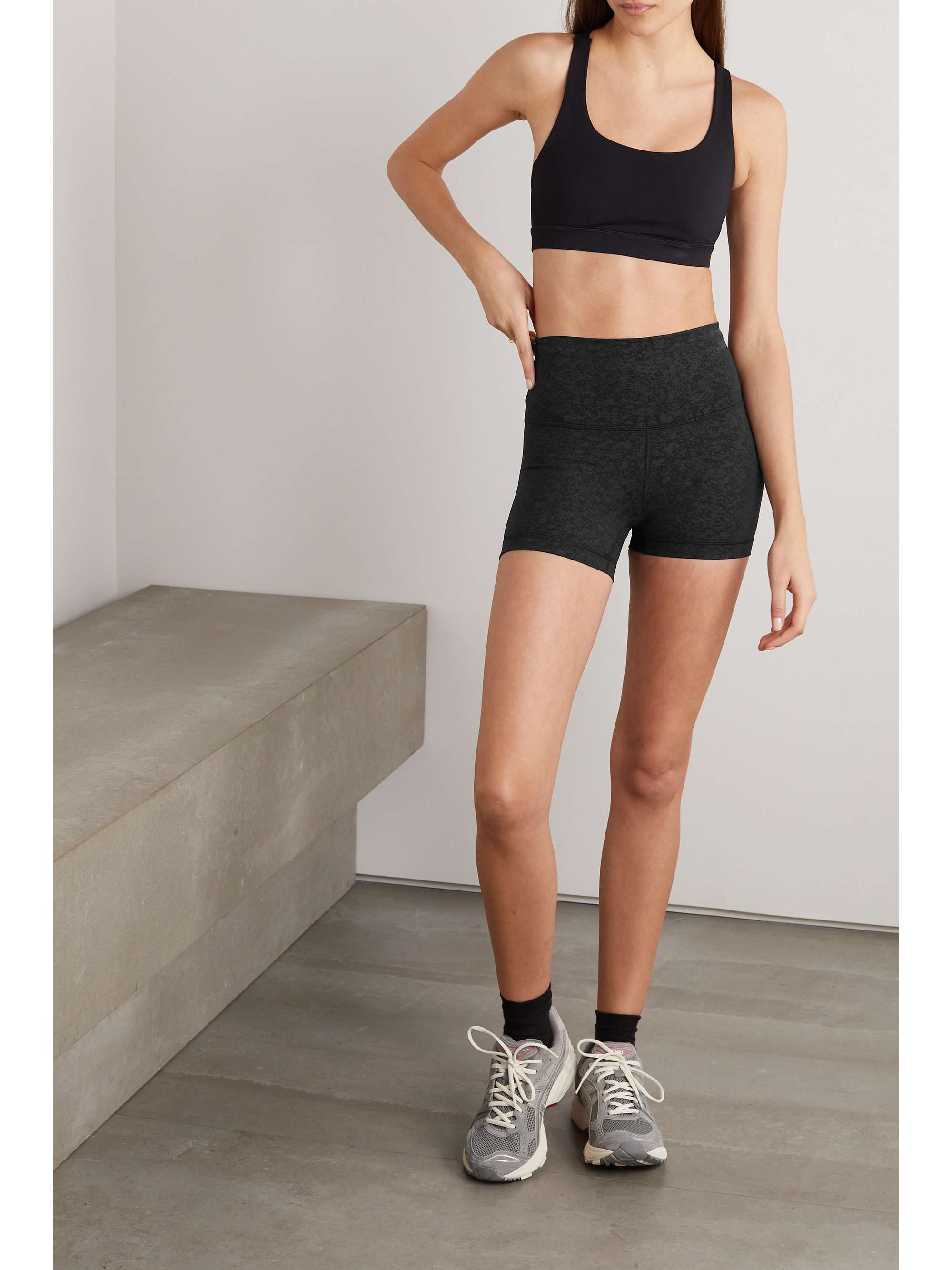 LULULEMON Printed stretch-jersey shorts