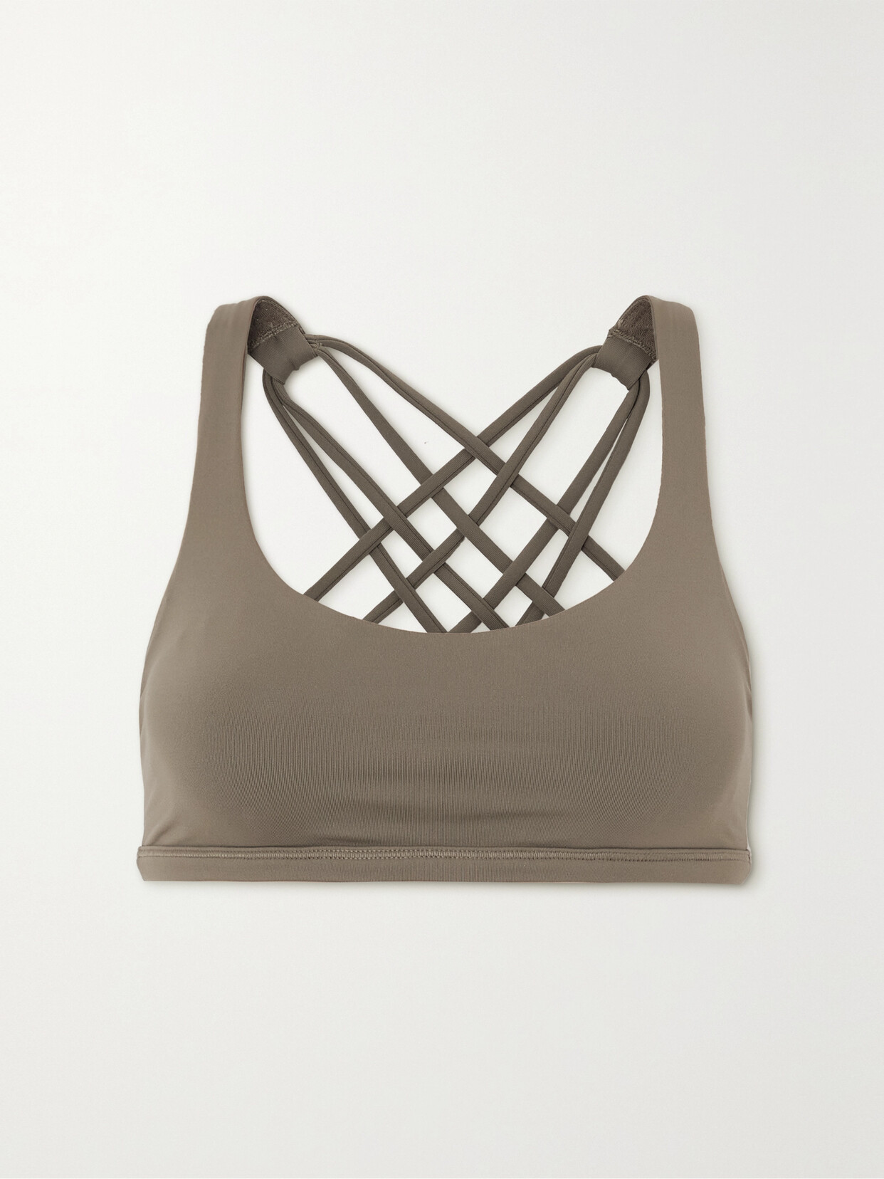 Lululemon Free To Be Wild Scoop-neck Stretch-woven Bra In Carob Brown