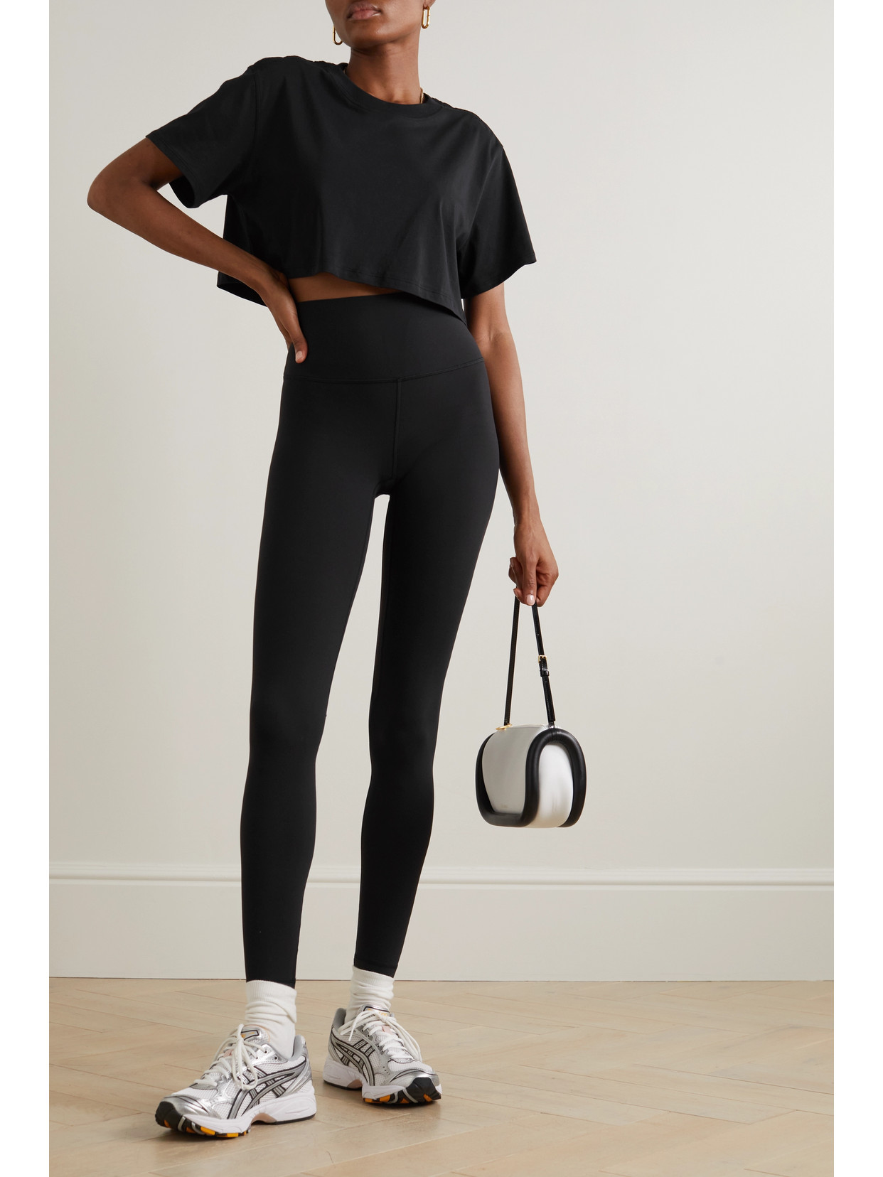 Shop Lululemon All Yours Cropped Pima Cotton T-shirt In Black