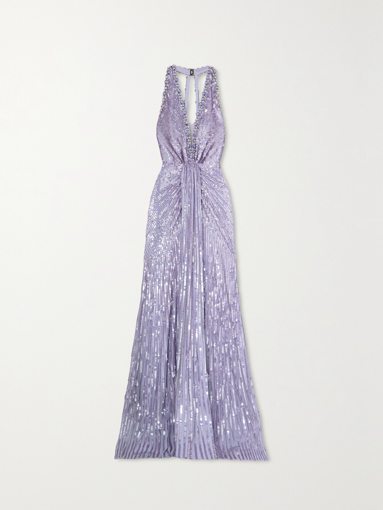 Jenny Packham - Embellished Gathered Tulle Gown - Purple