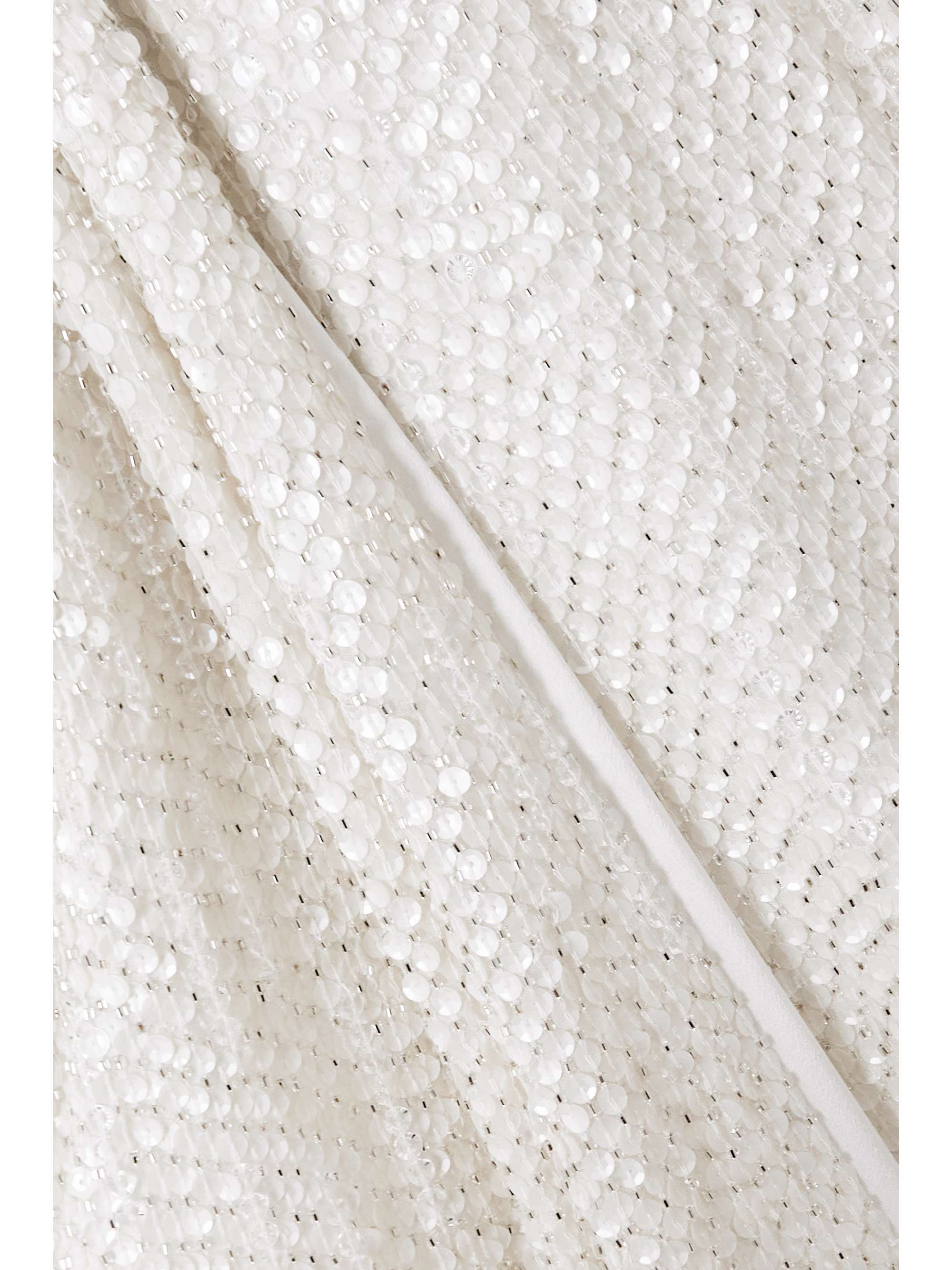 JENNY PACKHAM 披风效果带缀饰亮片雪纺绸礼服