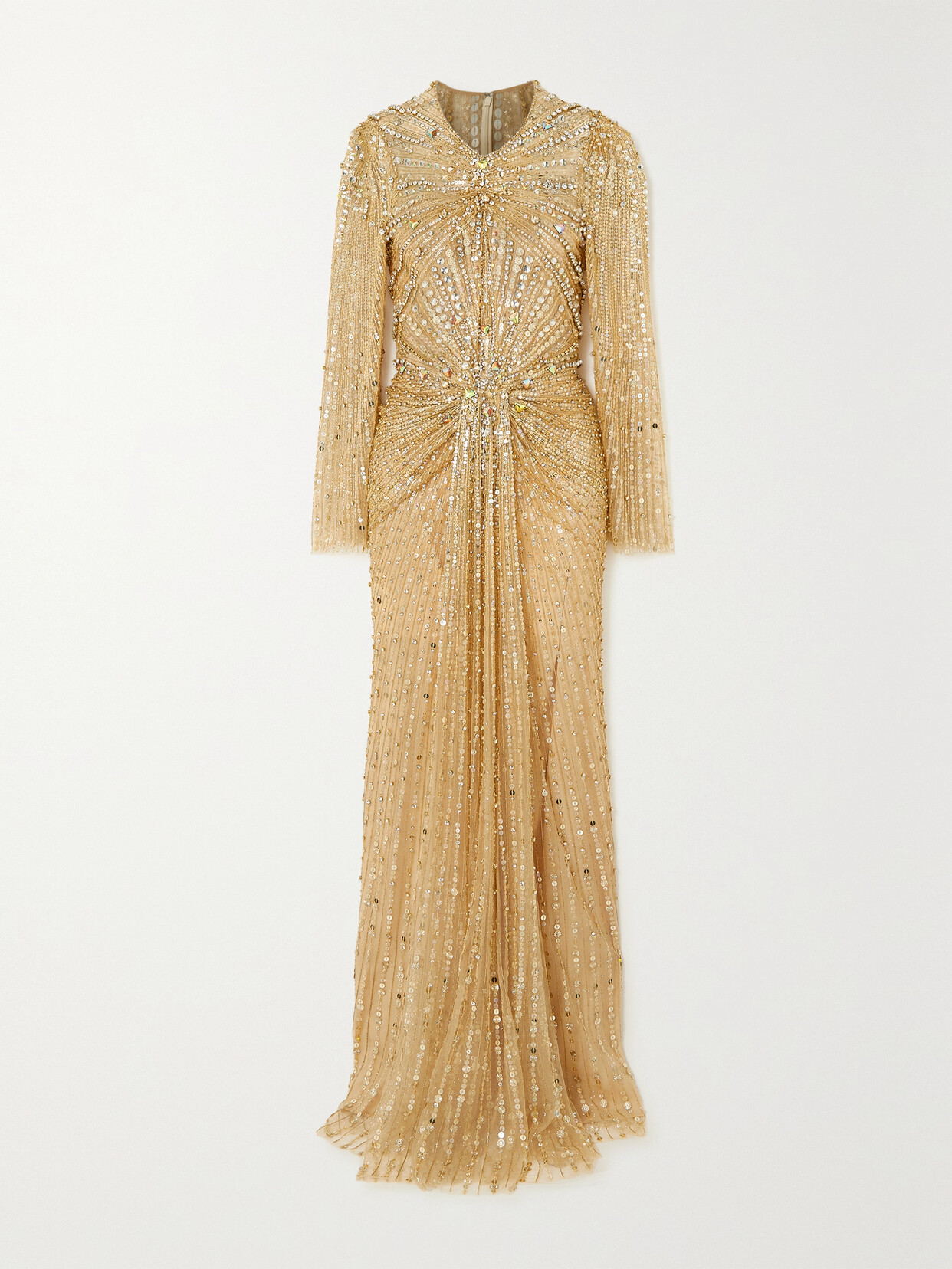 Jenny Packham - Embellished Metallic Tulle Gown - Gold