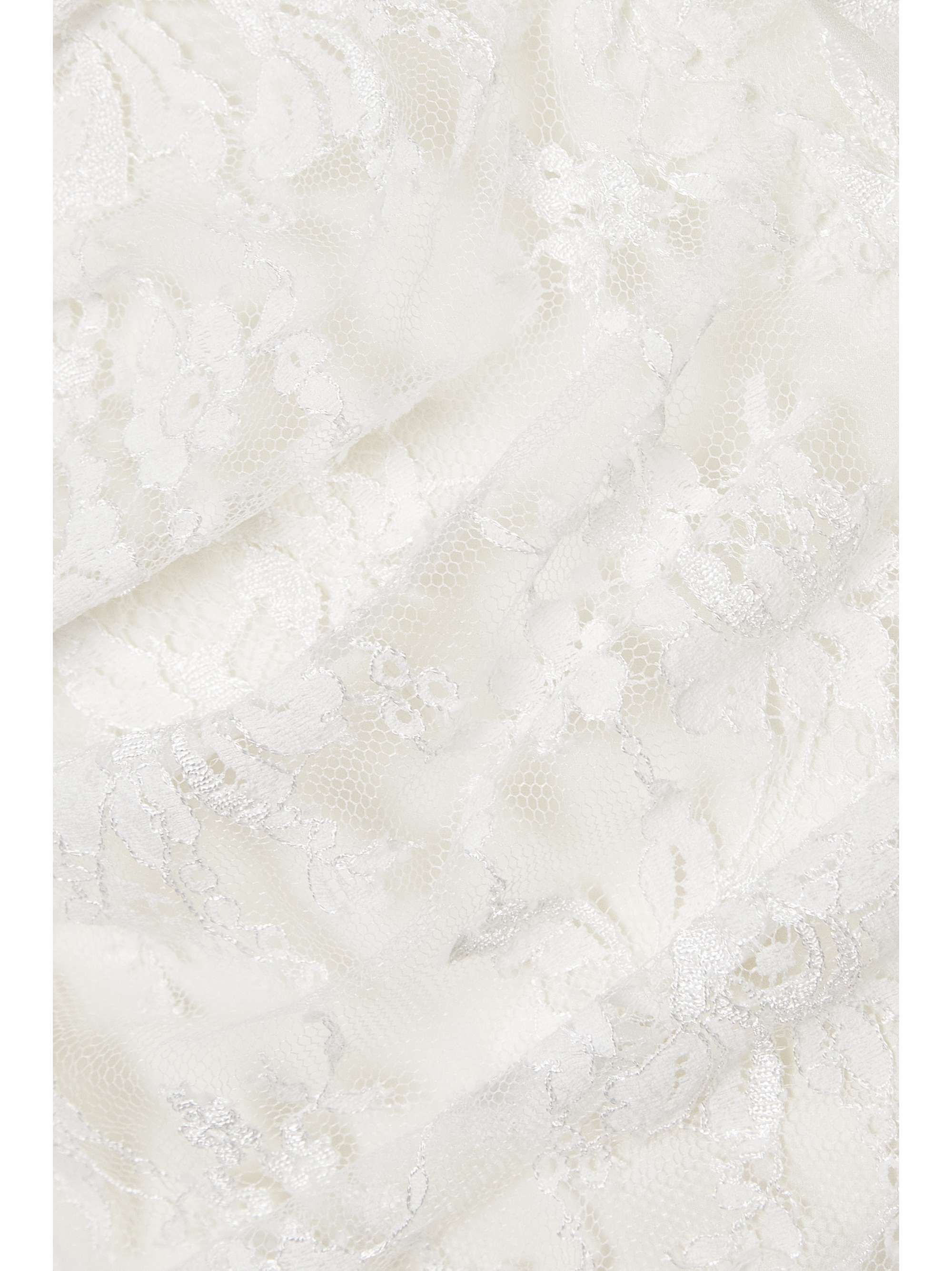 ALESSANDRA RICH Embellished ruffled cotton-blend lace gown