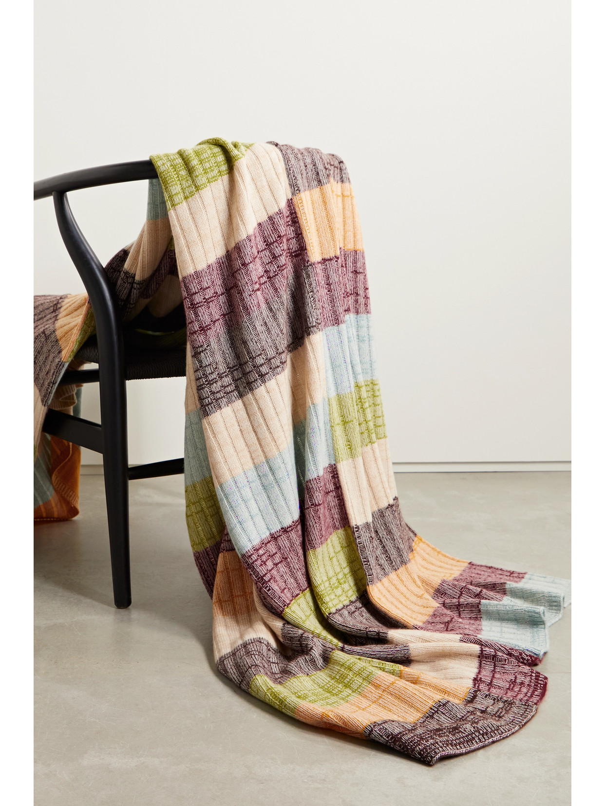 The Elder Statesman - Oasis Ribbed Striped Cashmere Blanket - Multi