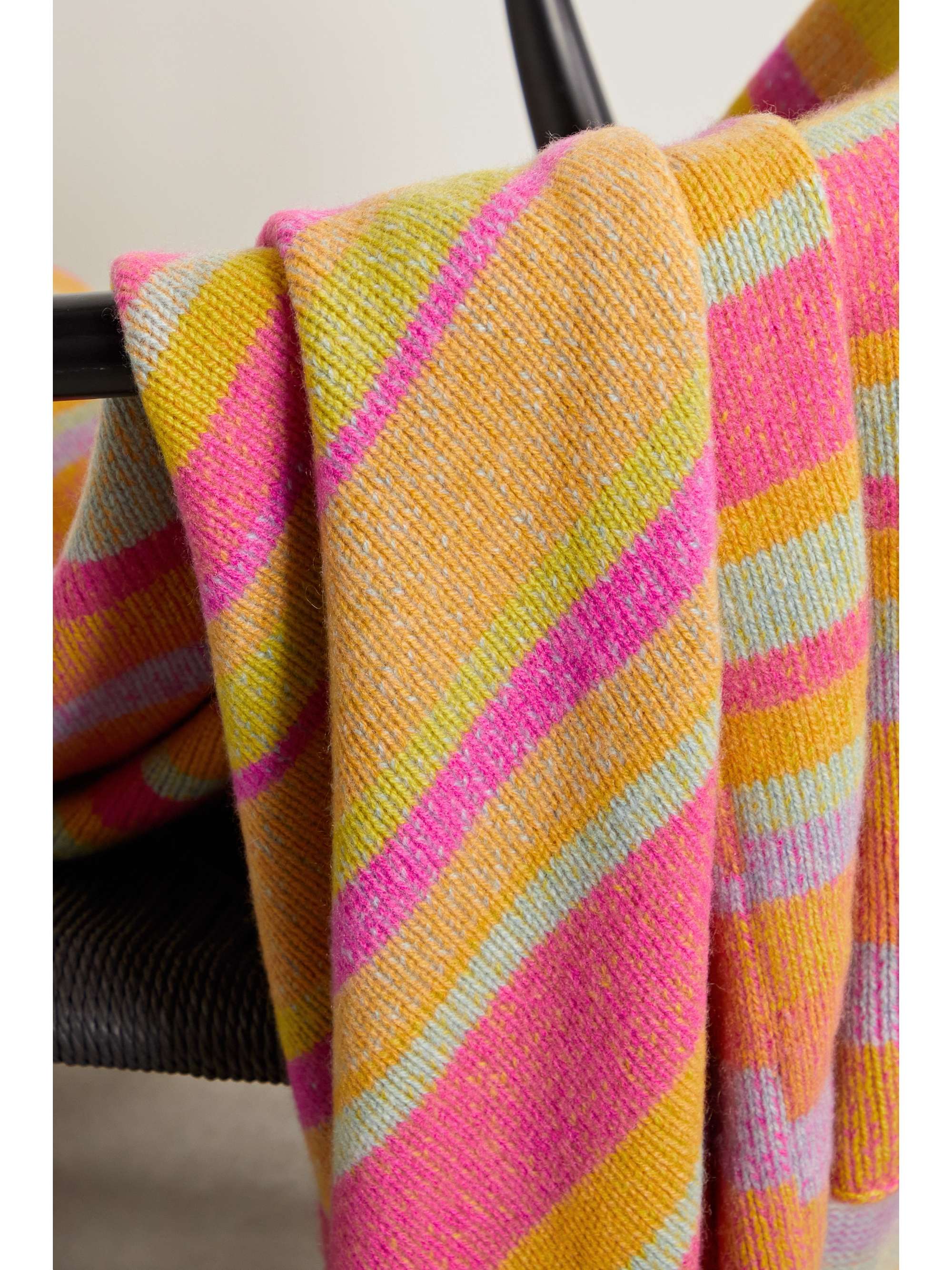 THE ELDER STATESMAN Striped brushed cashmere blanket NETAPORTER