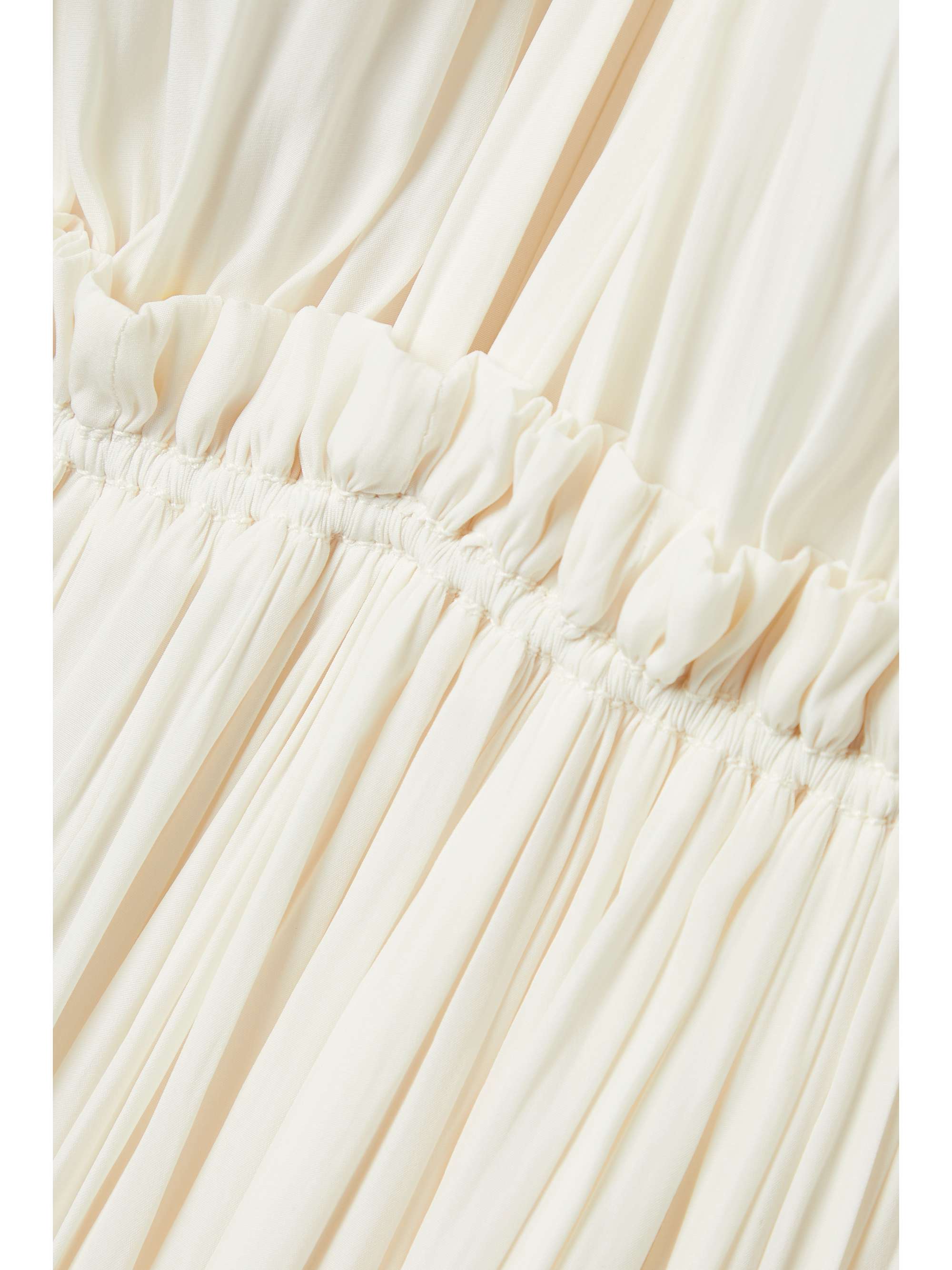LANVIN Cape-effect tie-detailed ruffled crepe dress