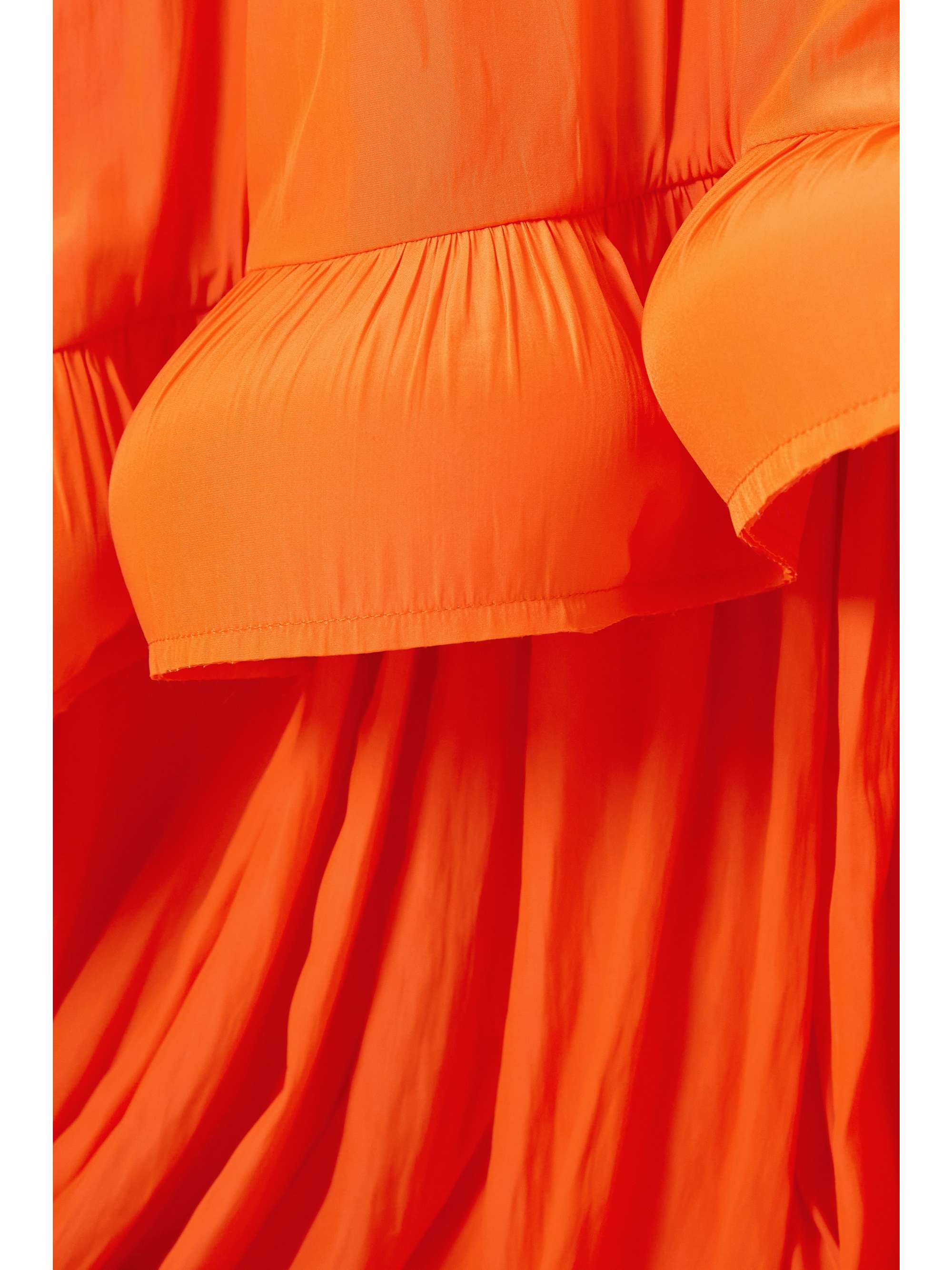 LANVIN One-shoulder ruffled charmeuse gown