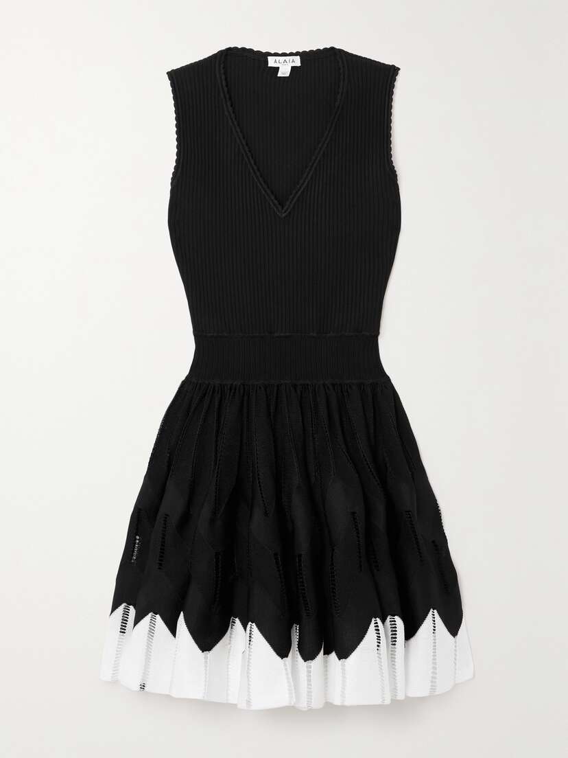 Alaïa Scalloped Knitted Mini Dress
