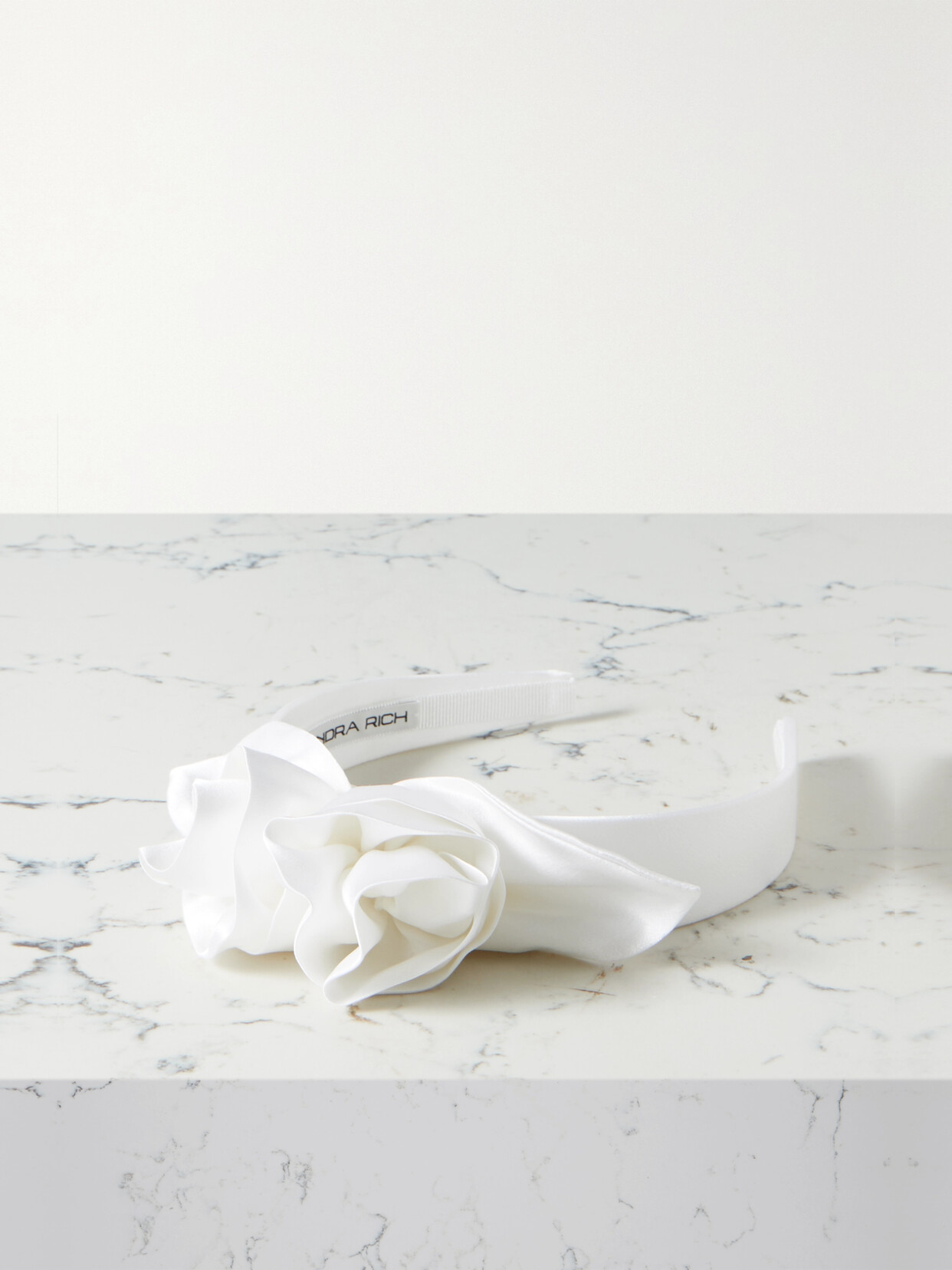 Alessandra Rich - Embellished Silk-satin Headband - White