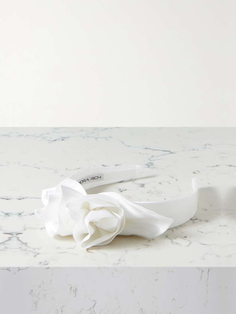 Alessandra Rich Embellished Silk-satin Headband