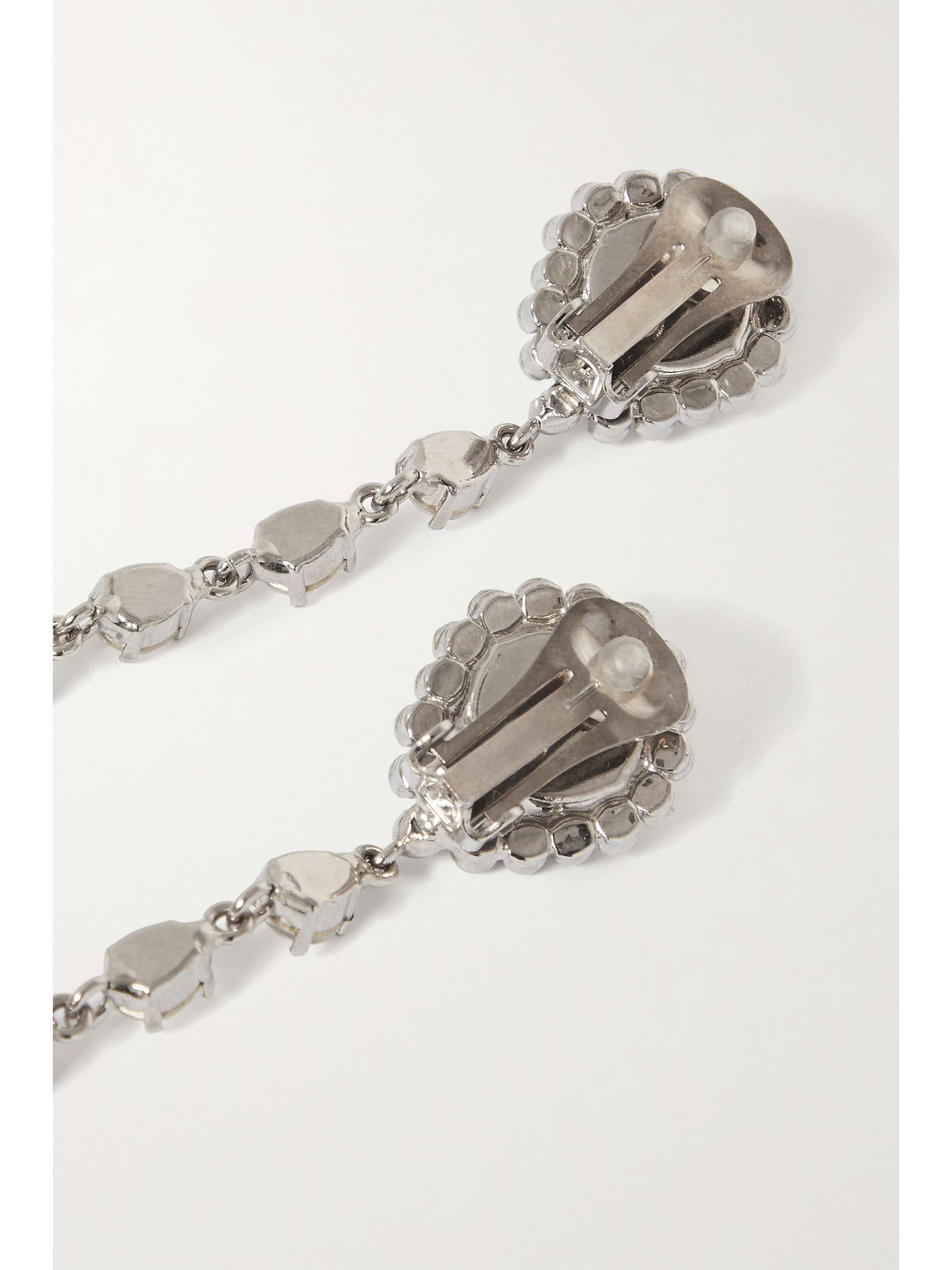 ALESSANDRA RICH Silver-tone crystal clip earrings | NET-A-PORTER