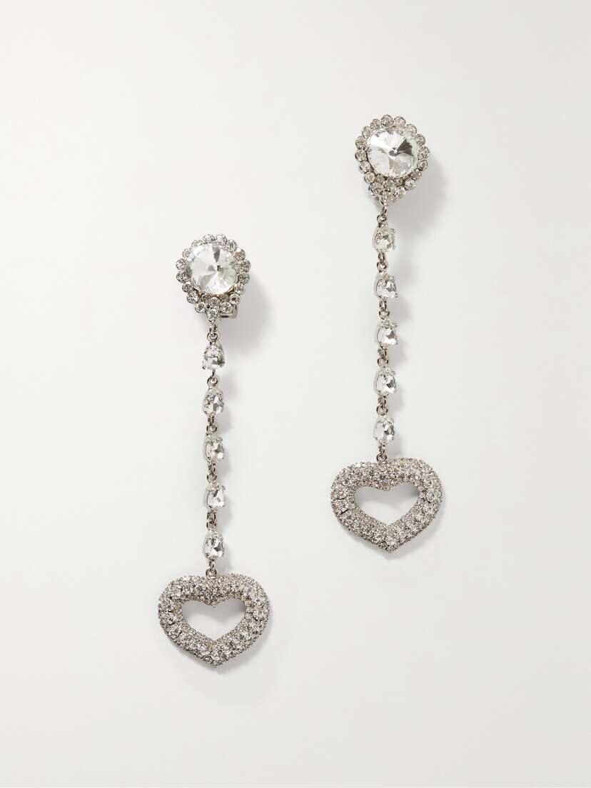 Alessandra Rich tone Crystal Clip Earrings
