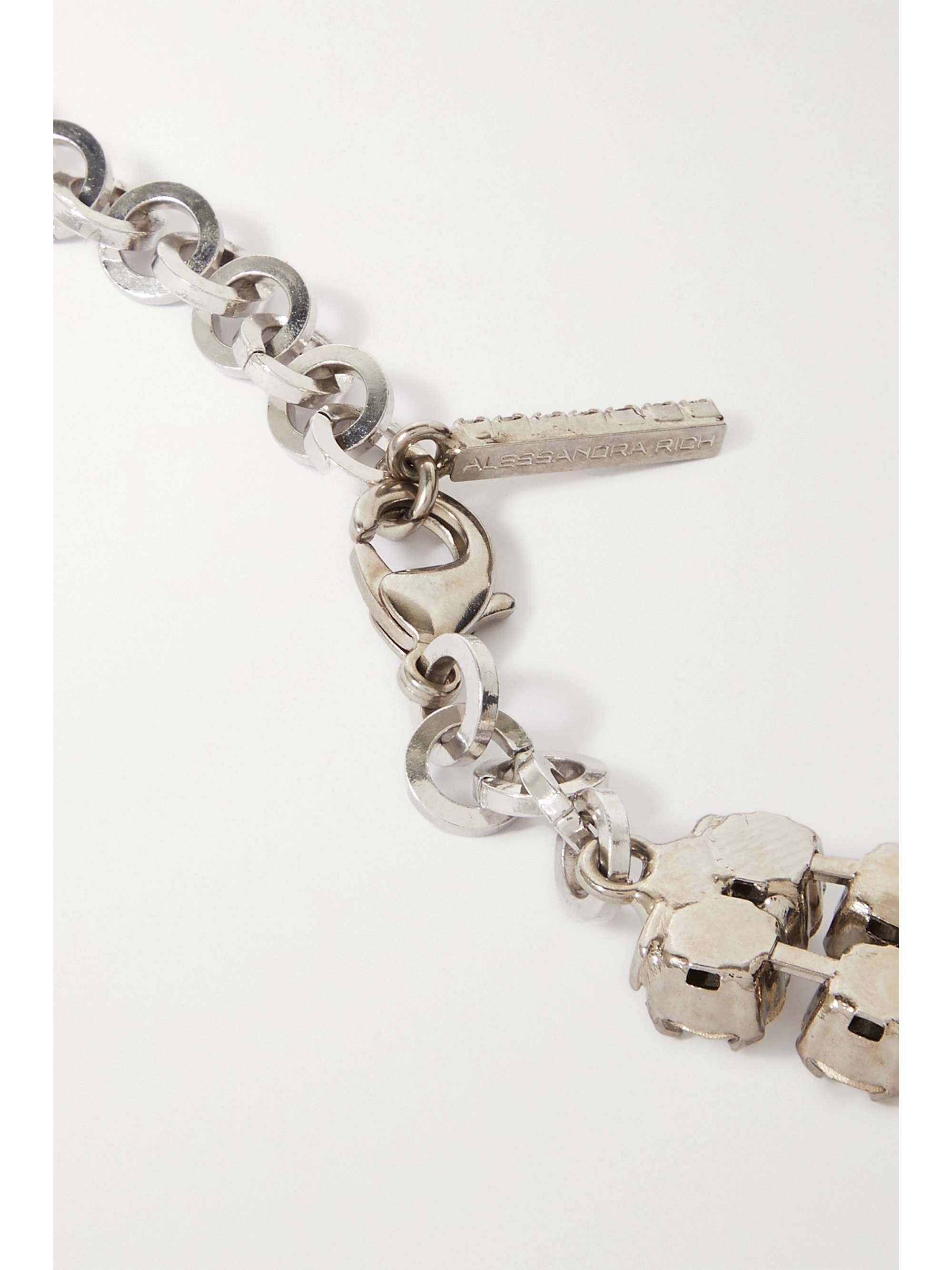 ALESSANDRA RICH Silver-tone, crystal and faux pearl choker