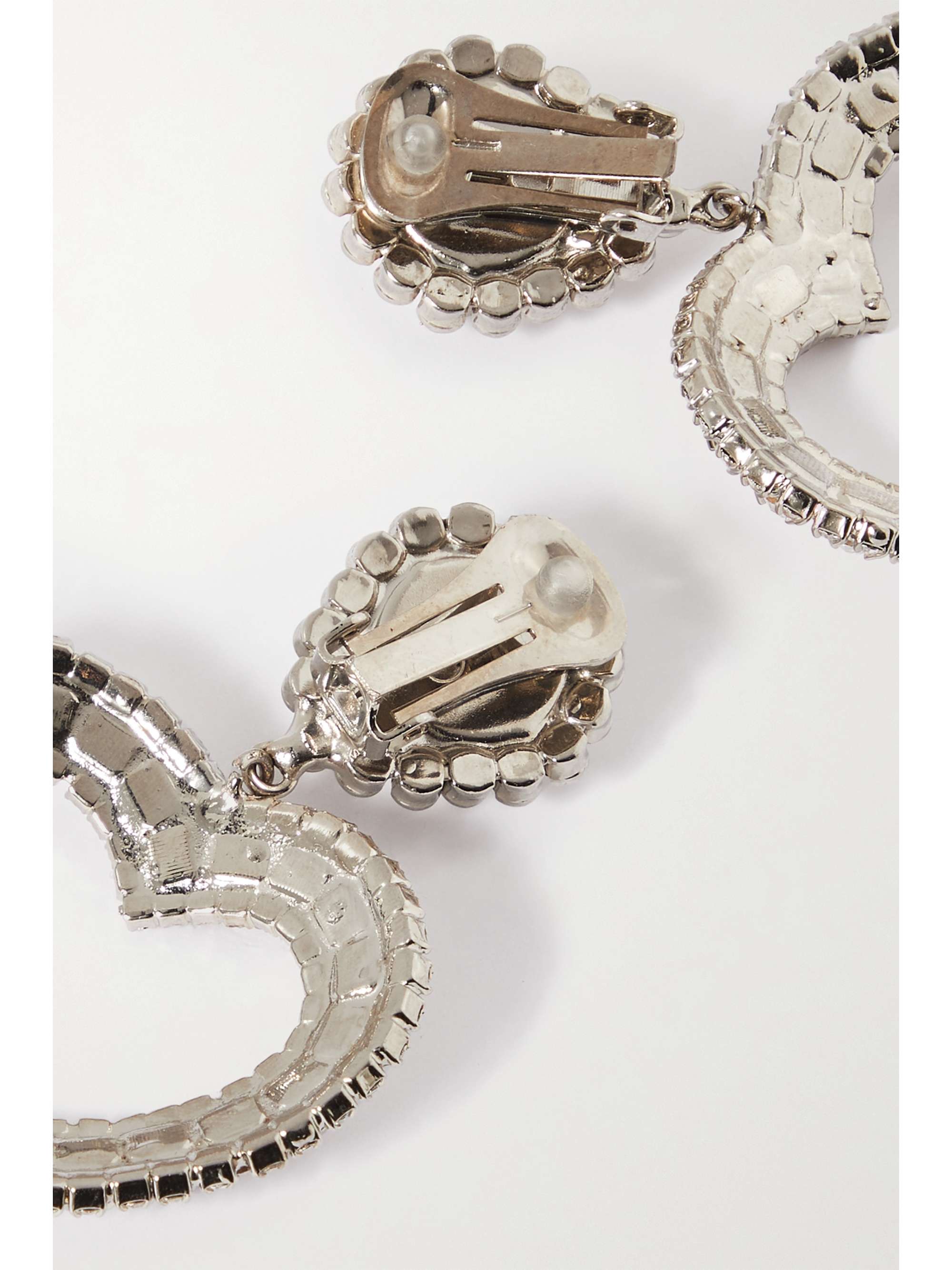 ALESSANDRA RICH Silver-tone crystal clip earrings | NET-A-PORTER