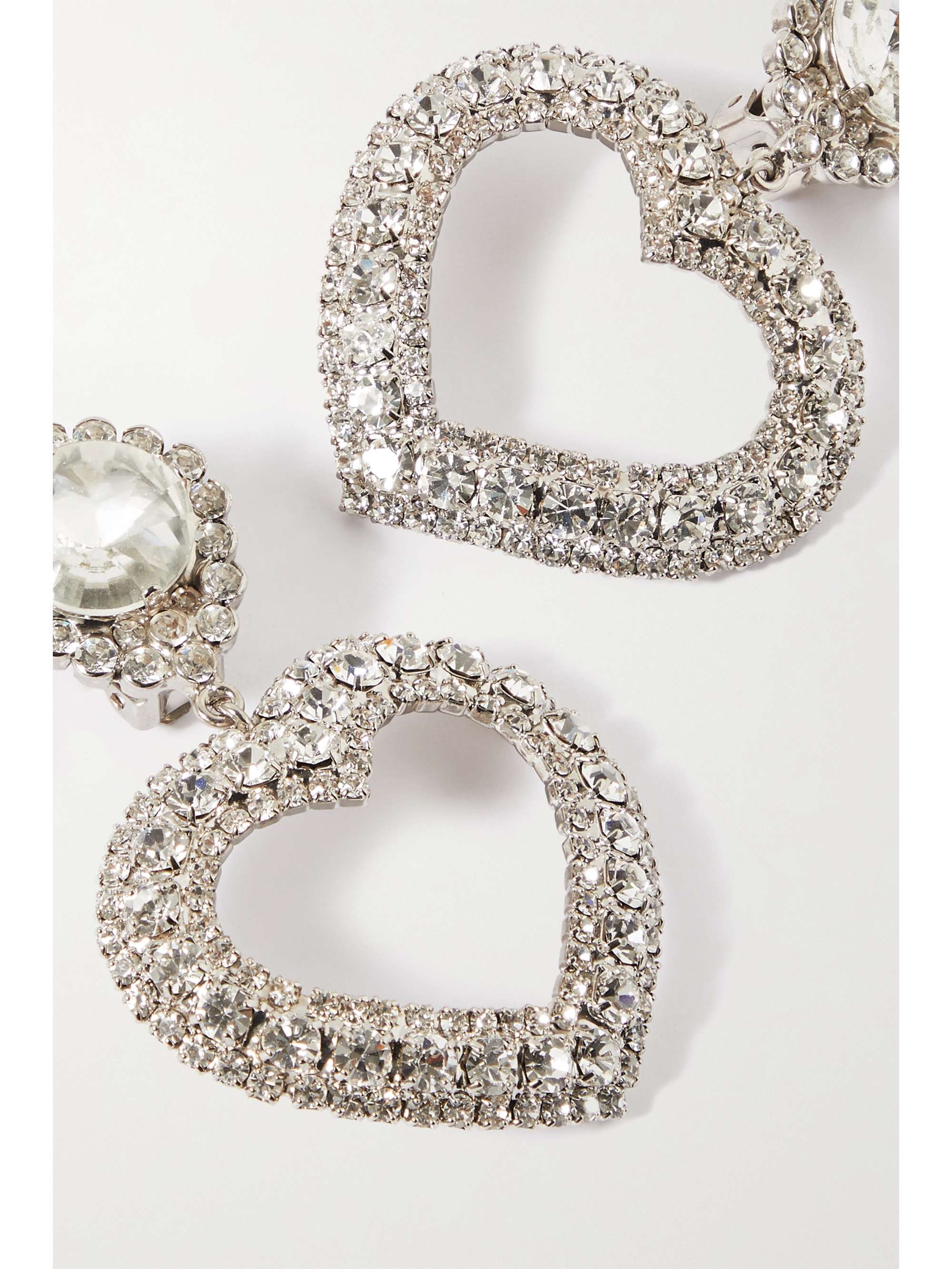 ALESSANDRA RICH Silver tone crystal clip earrings NET A PORTER