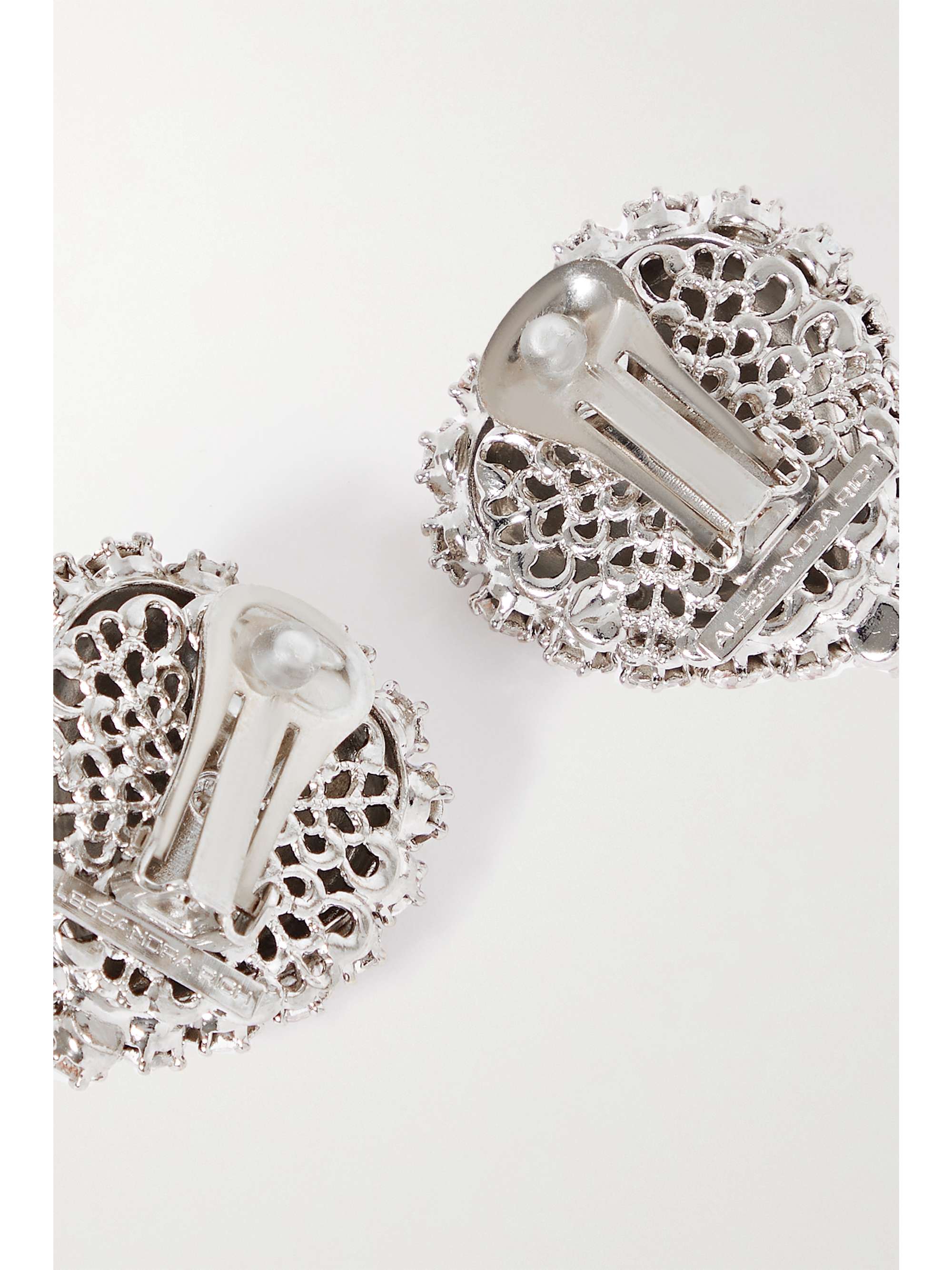 ALESSANDRA RICH Silver-tone crystal clip earrings
