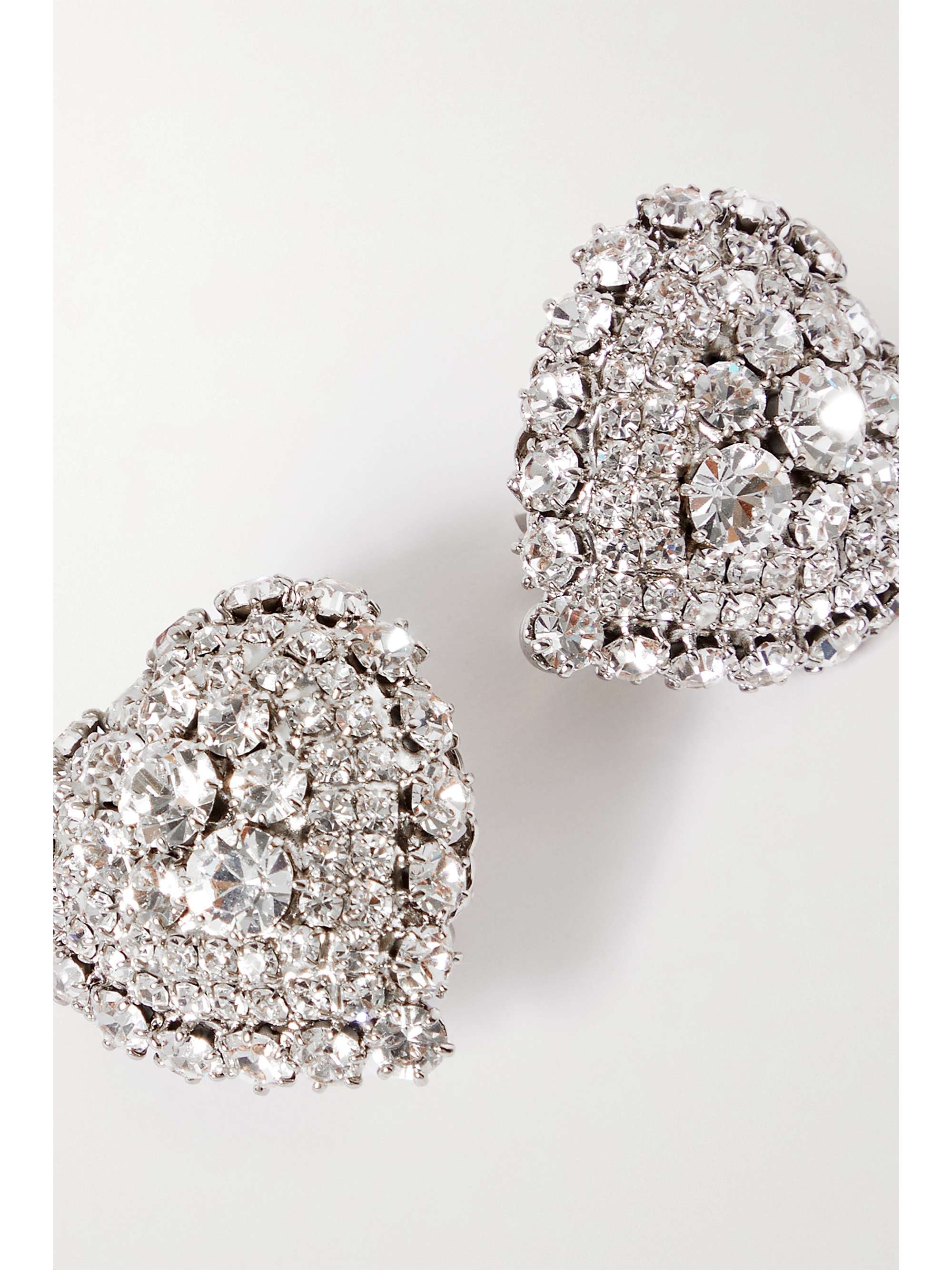 ALESSANDRA RICH Silver-tone crystal clip earrings